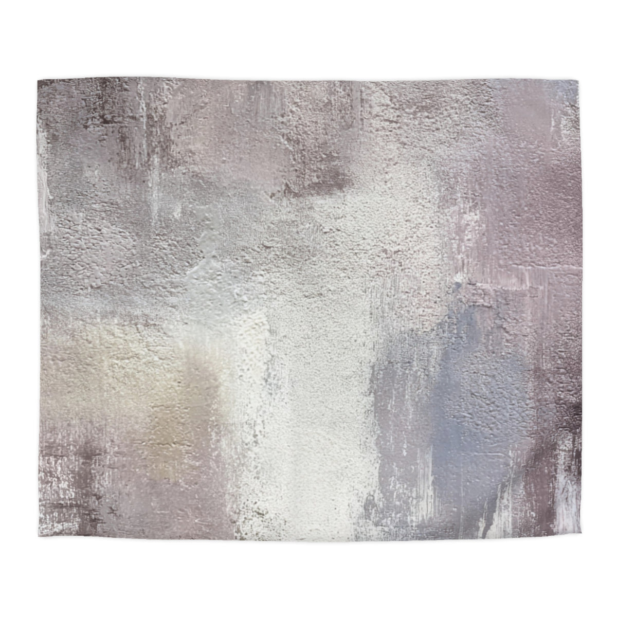 The image is a square canvas with a textured, abstract painting-like appearance, featuring a mix of gray, white, and brown colors.