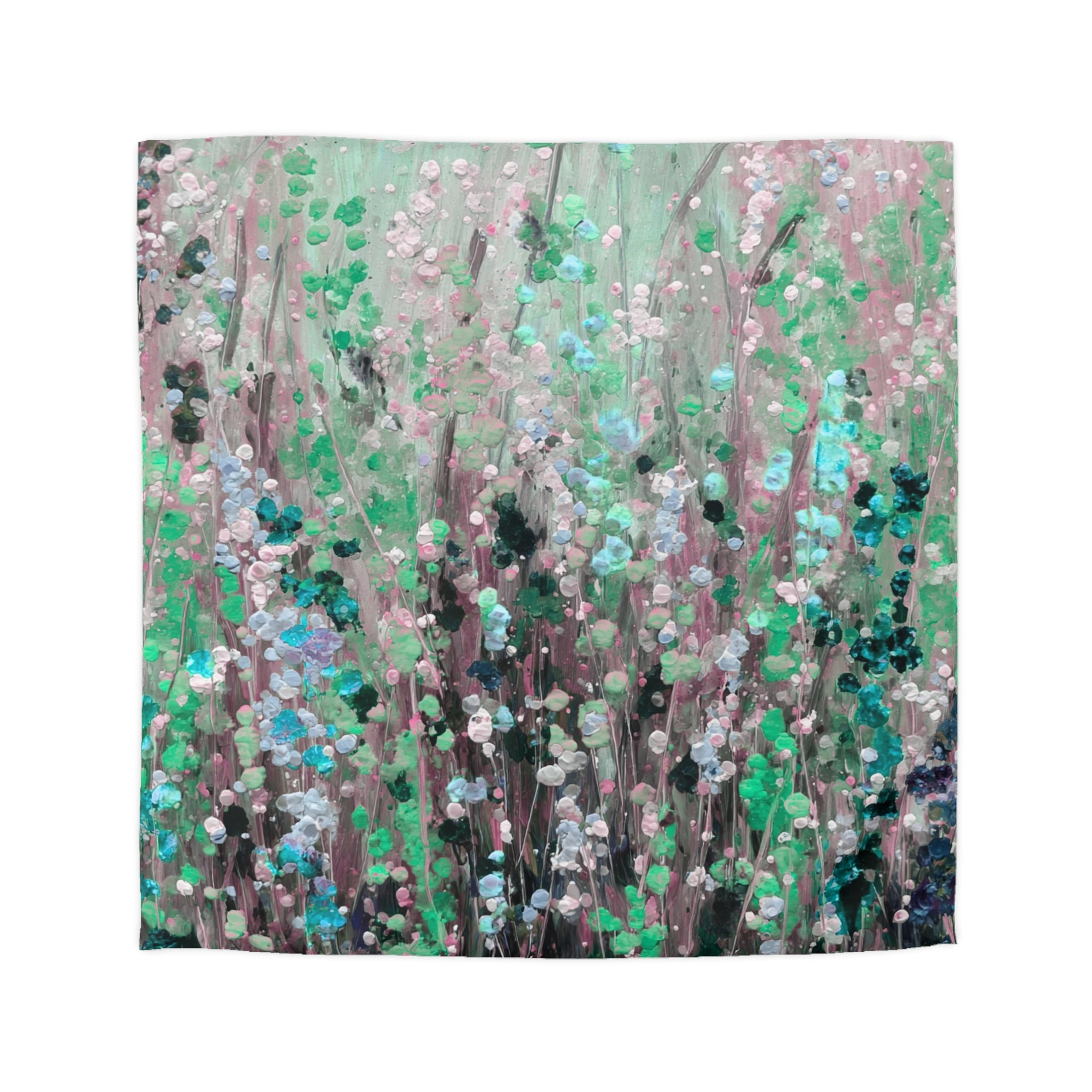 Floral Duvet, Pillow Cover | Mint Grey Bedroom Decor