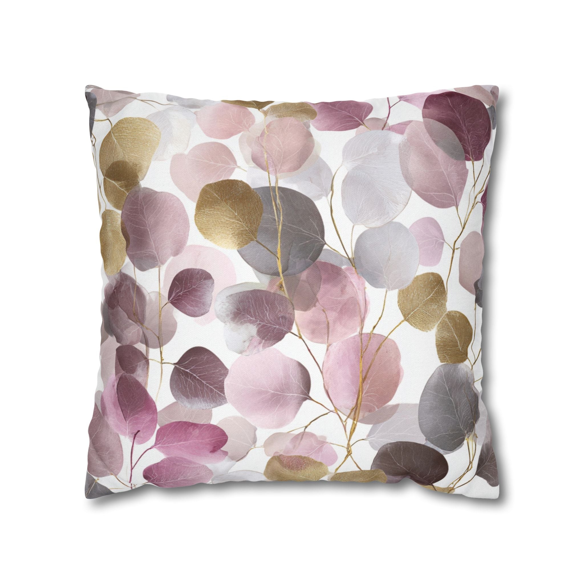 Botanical Watercolor Throw Pillow Cover | Boho Mauve Pink