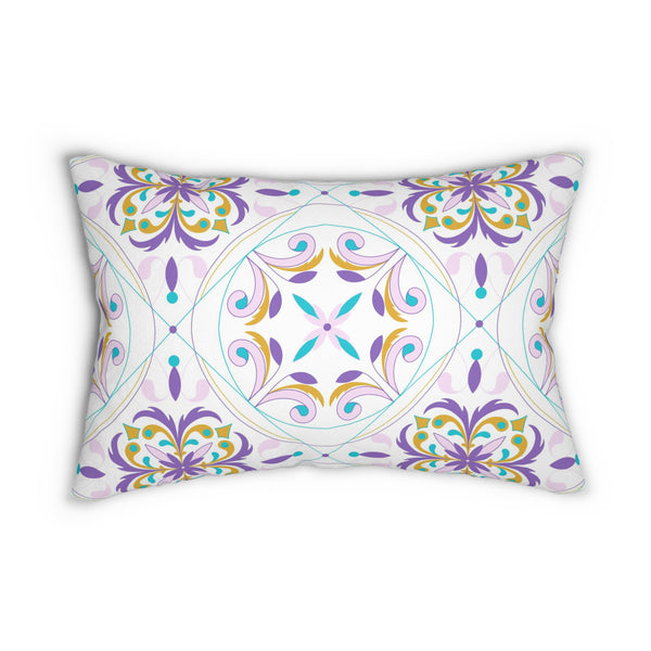 Boho Lumbar Pillow | Moroccan Tile Lavender Purple