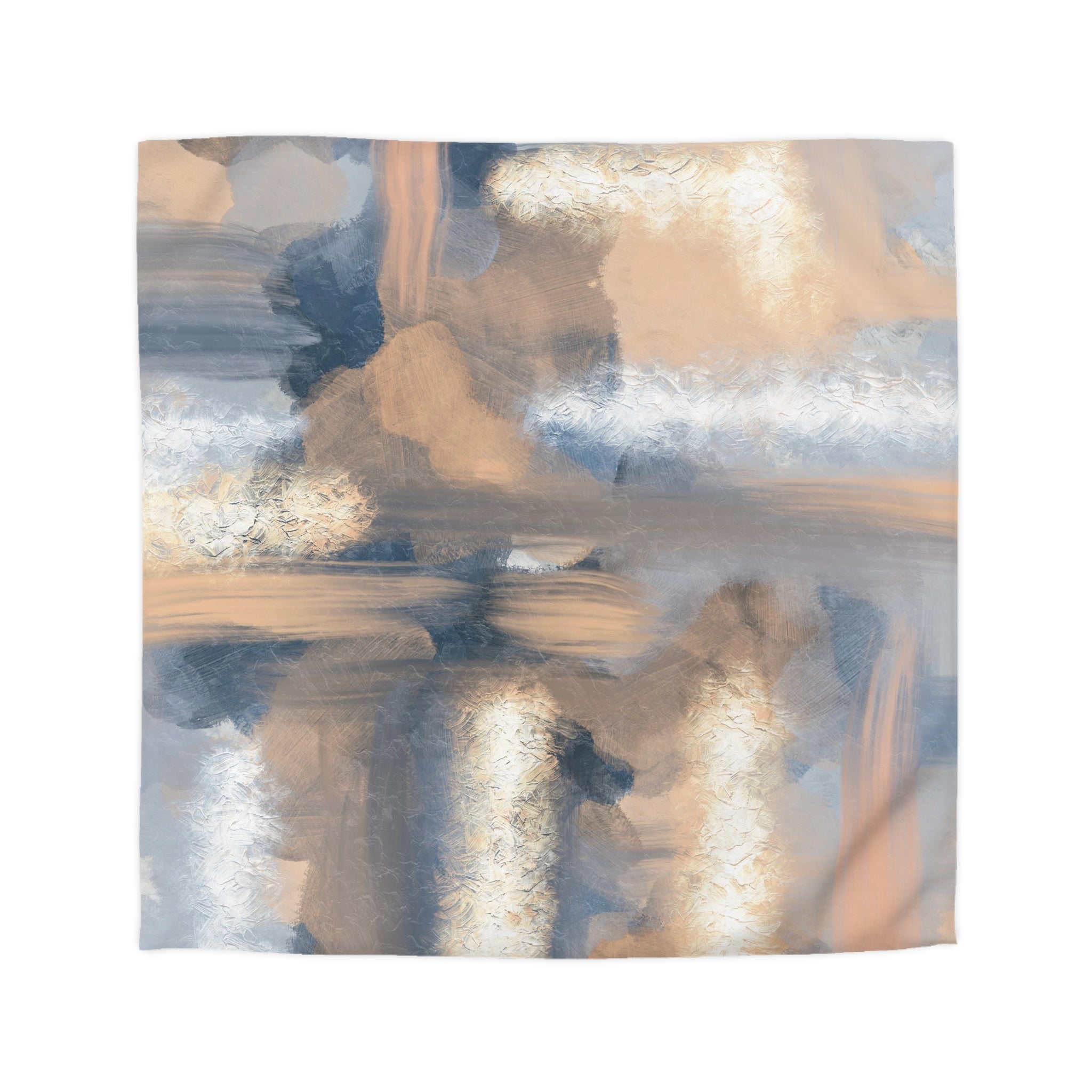 Abstract Duvet, Pillow Cover | Blue Beige Bedroom Decor