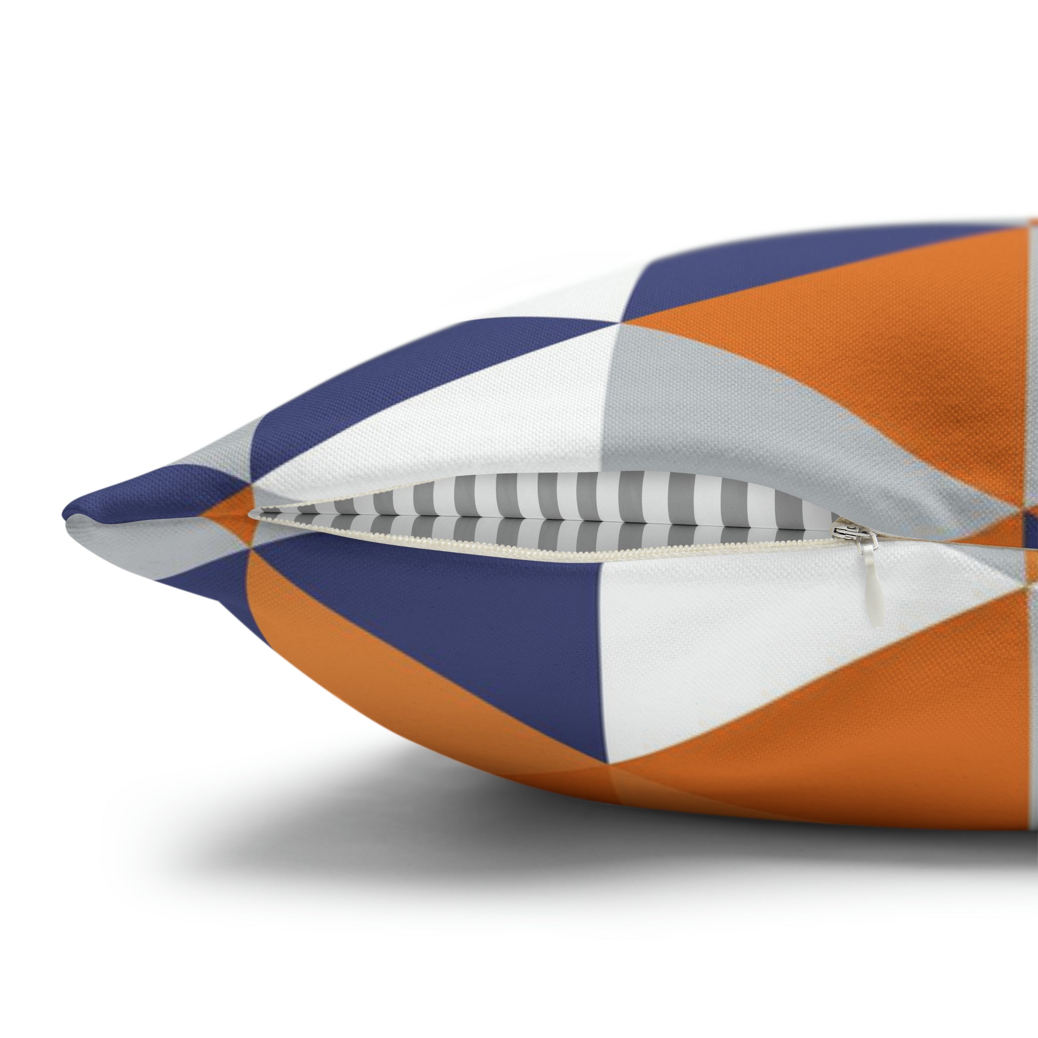 Abstract Pillow Cover | Orange Blue White Gray Geometric