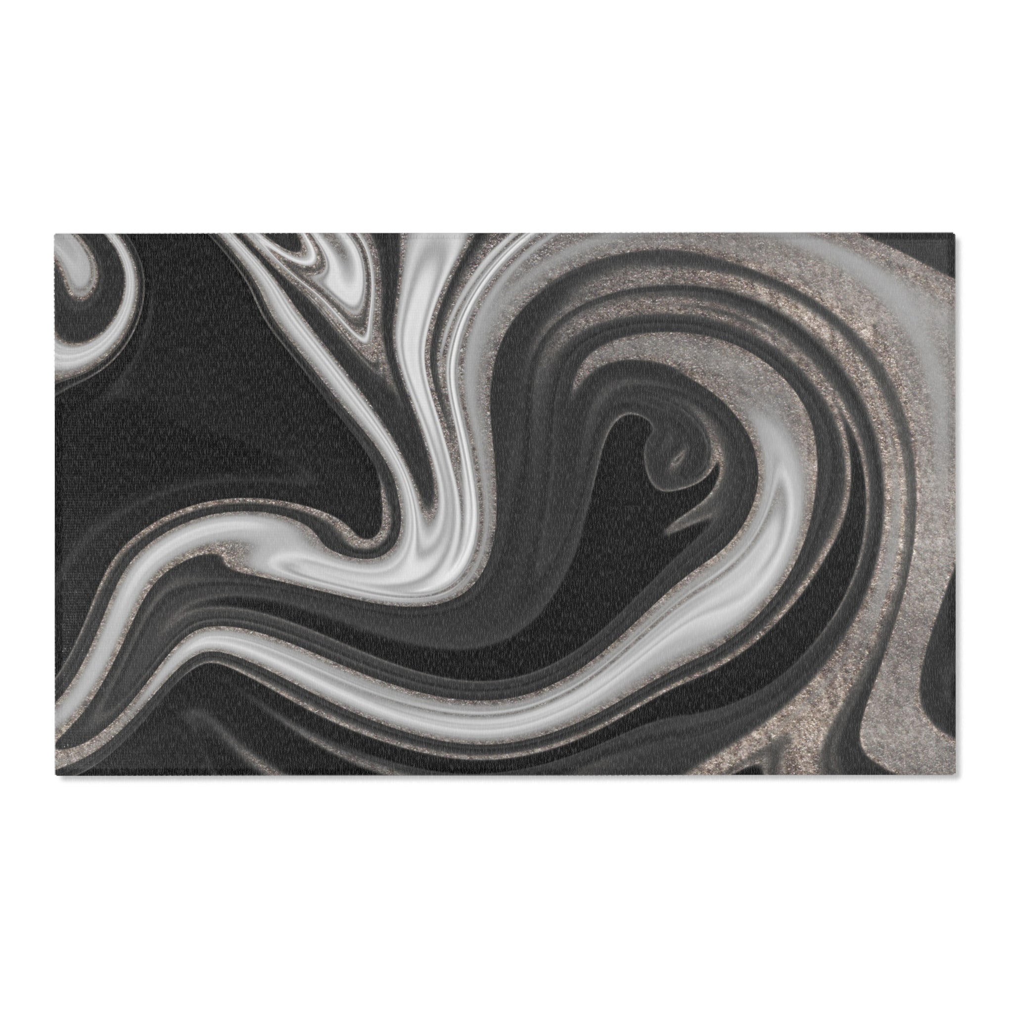 Abstract Large Area Rug | Modern Rug, Black Grey White