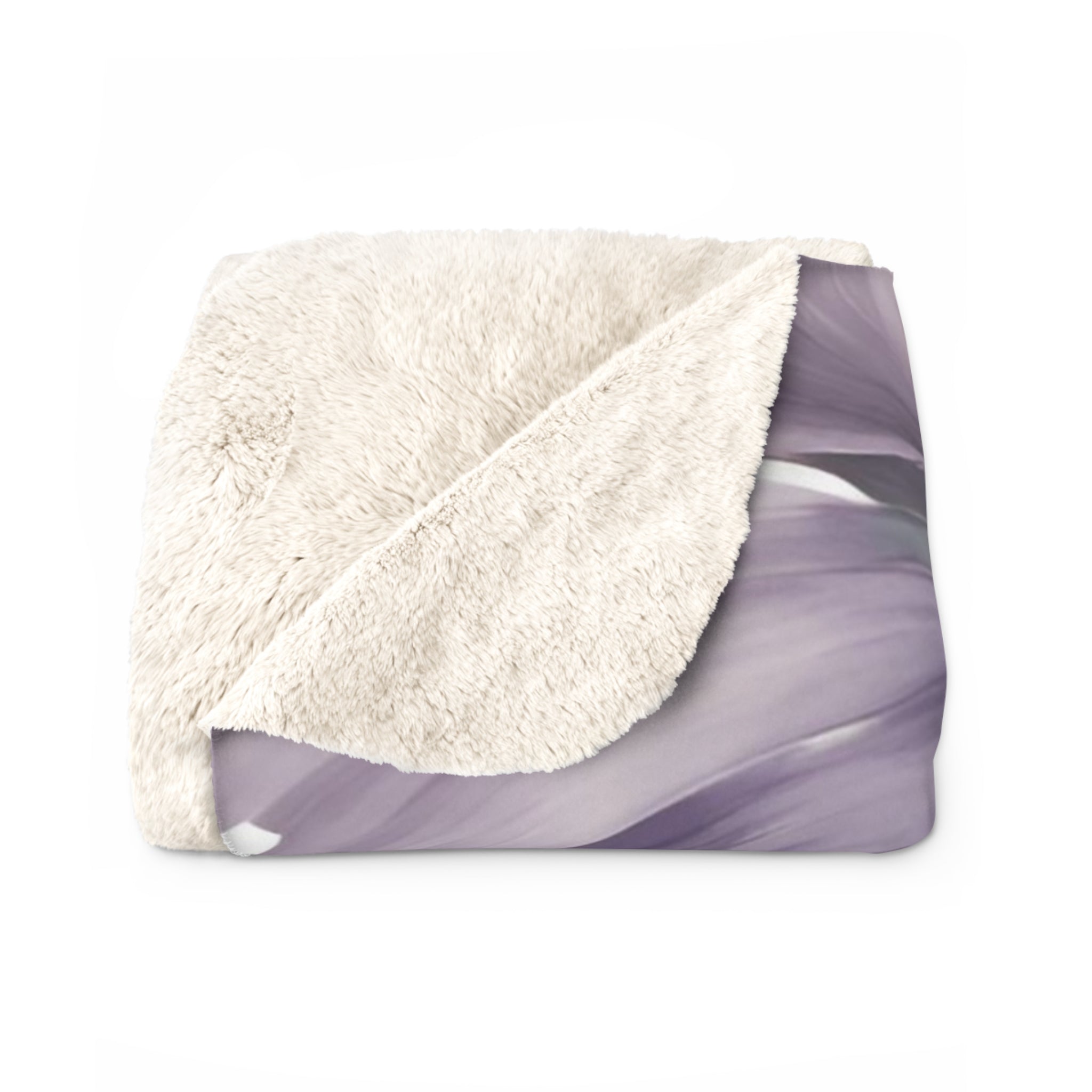 Tropical Floral Throw Blanket | Lavender purple, Blush Pink Beige Leaves