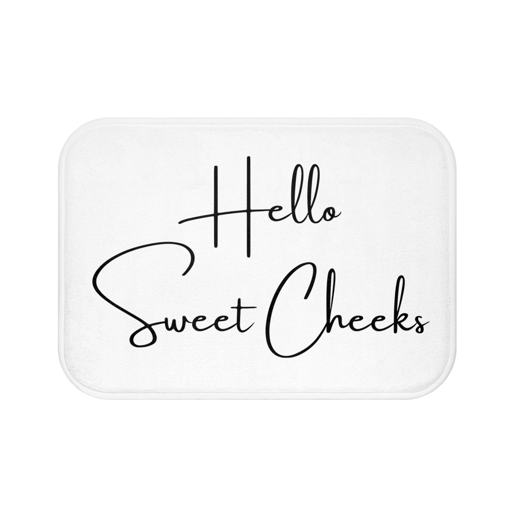 White Bath Mat | Hello Sweet Cheeks, Cute Bath Rug