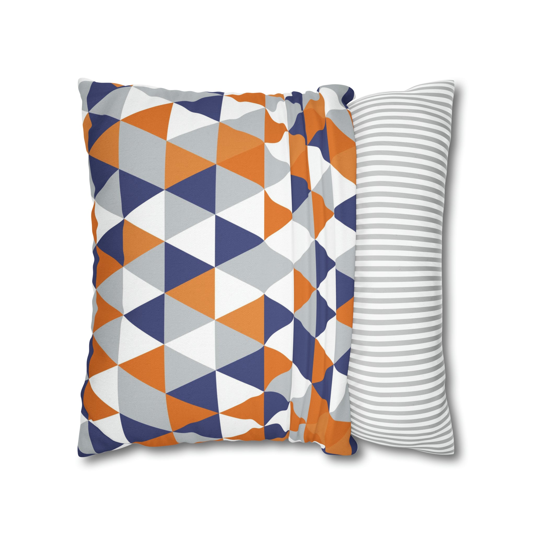 Abstract Pillow Cover | Orange Blue White Gray Geometric