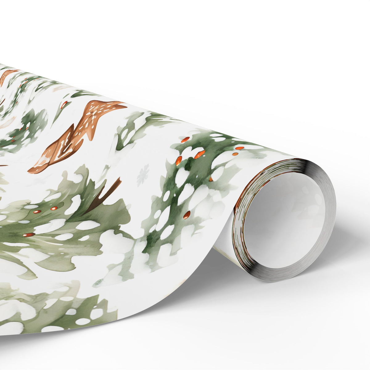 Snowy Pine Tree Gingerbread Christmas Wrapping Paper, Gift Wrap
