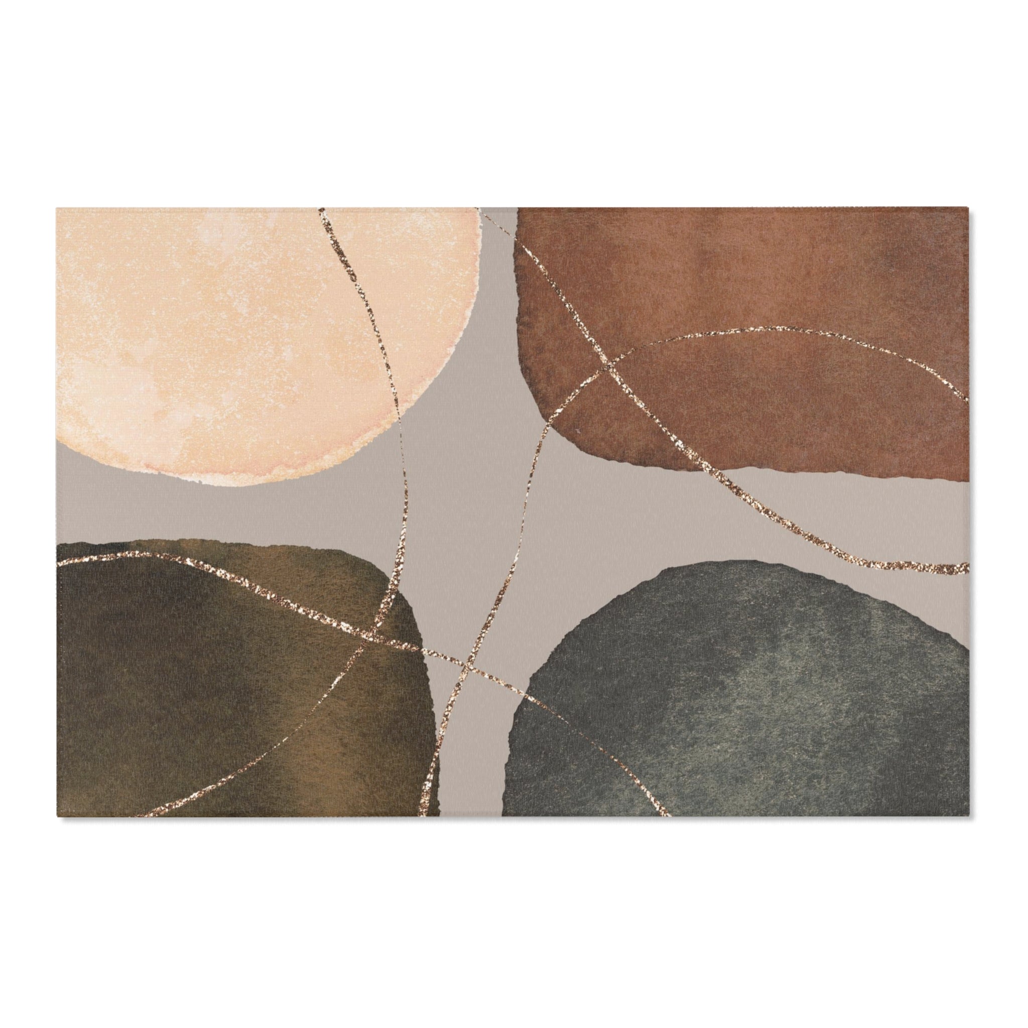 Abstract Area Rug | Grey Brown Earthy Watercolor Artsy Rug
