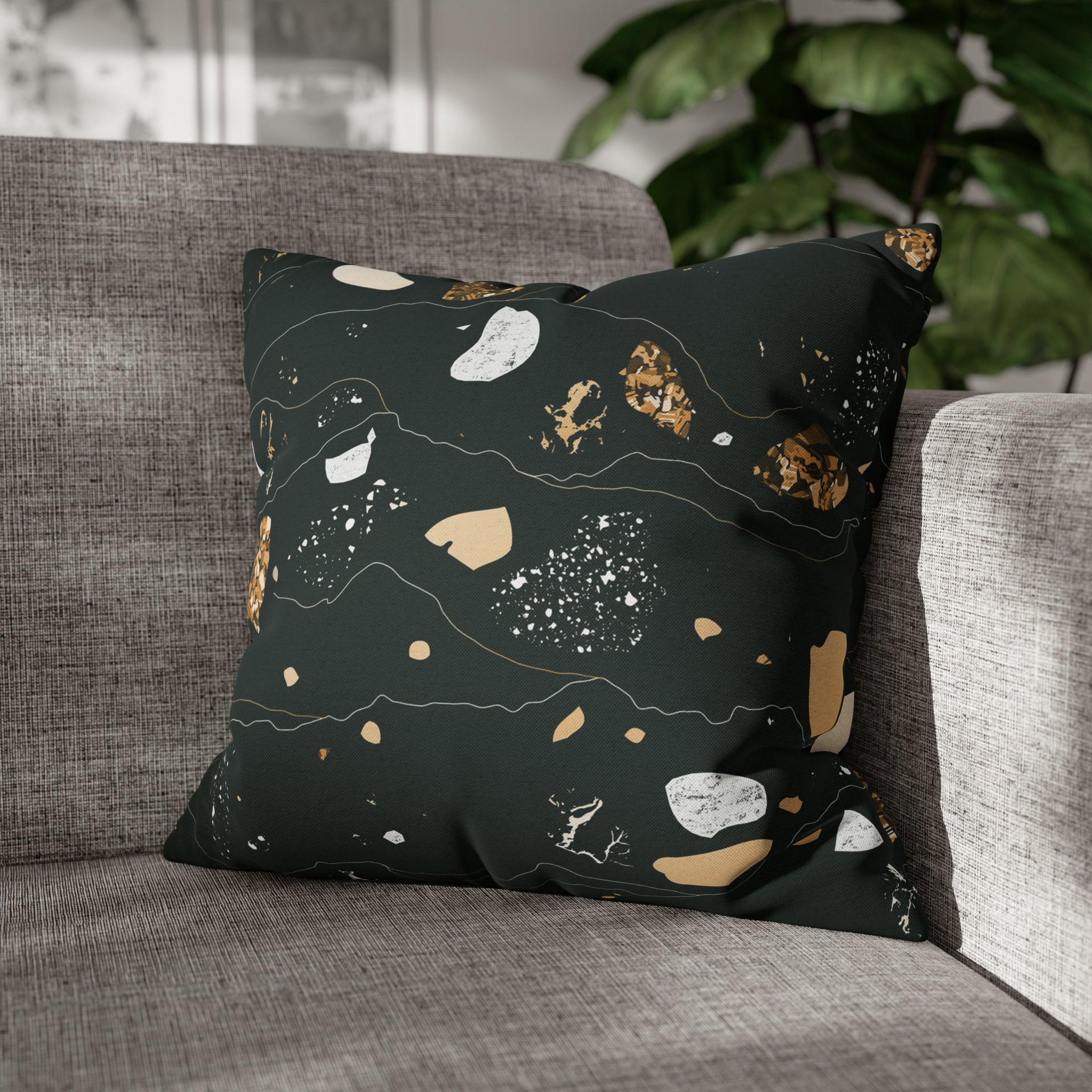 Abstract Pillow Cover | Black Beige