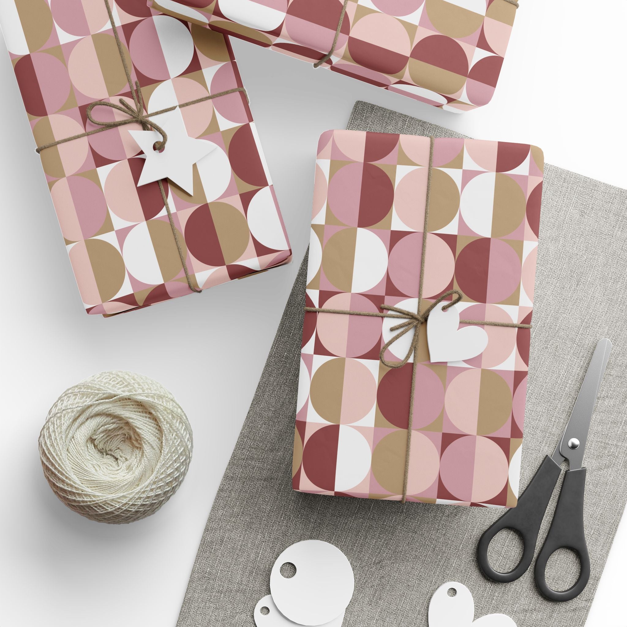 Retro Wrapping Paper, Geometric Gift Wrapping for the Holidays, Birthdays