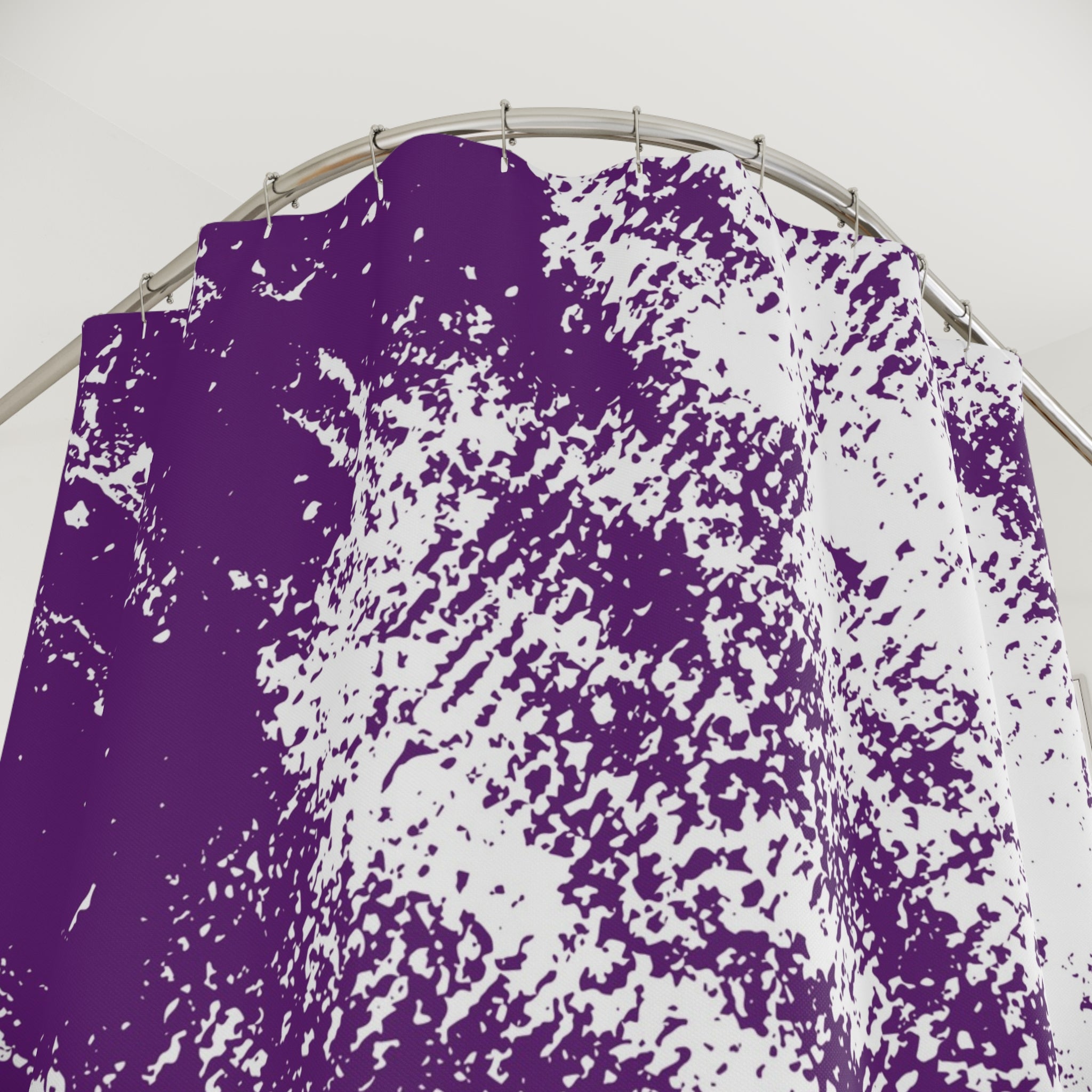 Abstract Shower Curtain | Violet Plum Purple, White