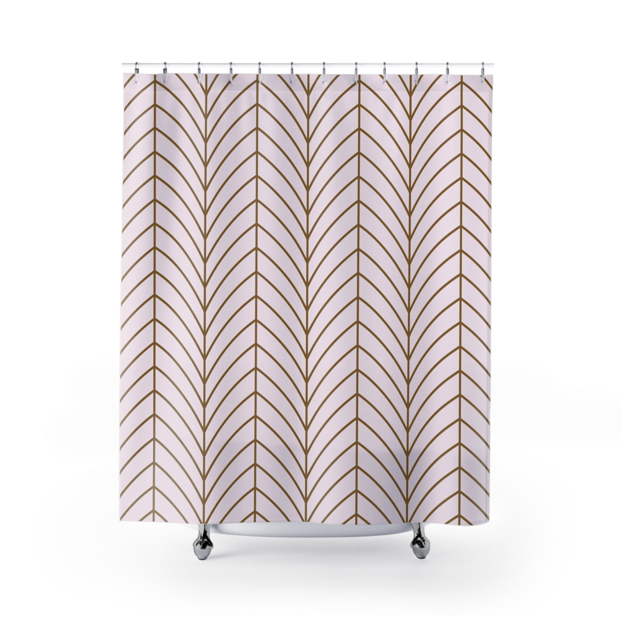 Boho Shower Curtain | Art Deco Blush Pink, Beige