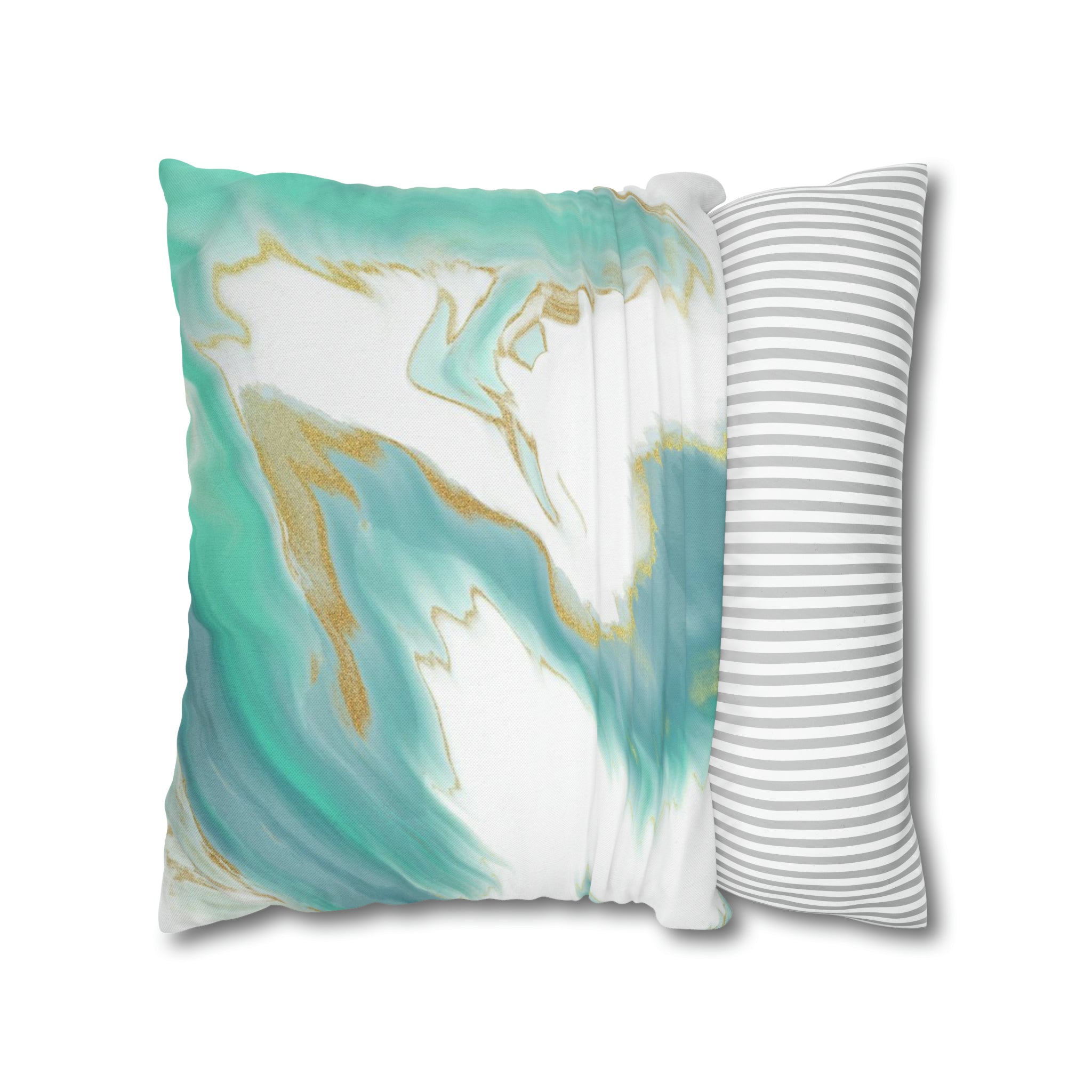 Abstract Pillow Cover | Sage Green Blue, White Beige