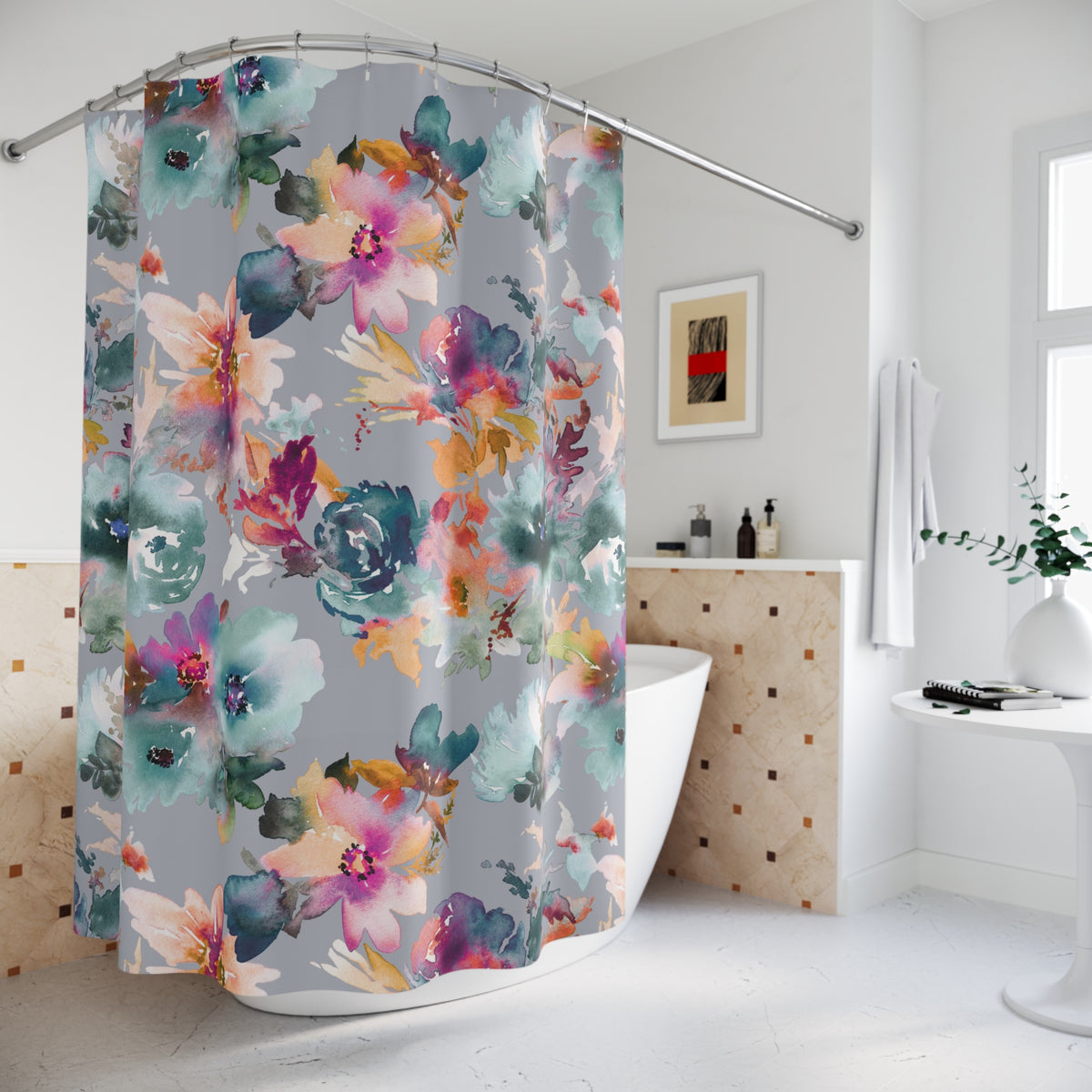 Floral Shower Curtain | Colorful Bathroom Decor