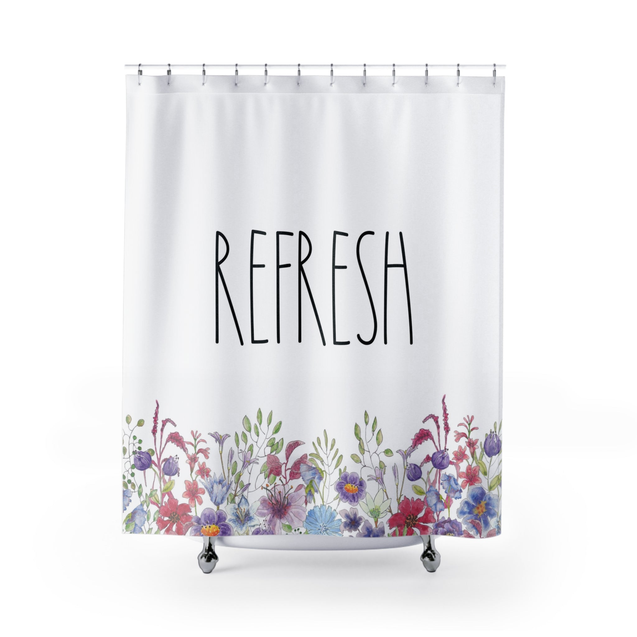 modern boho fabric shower curtain