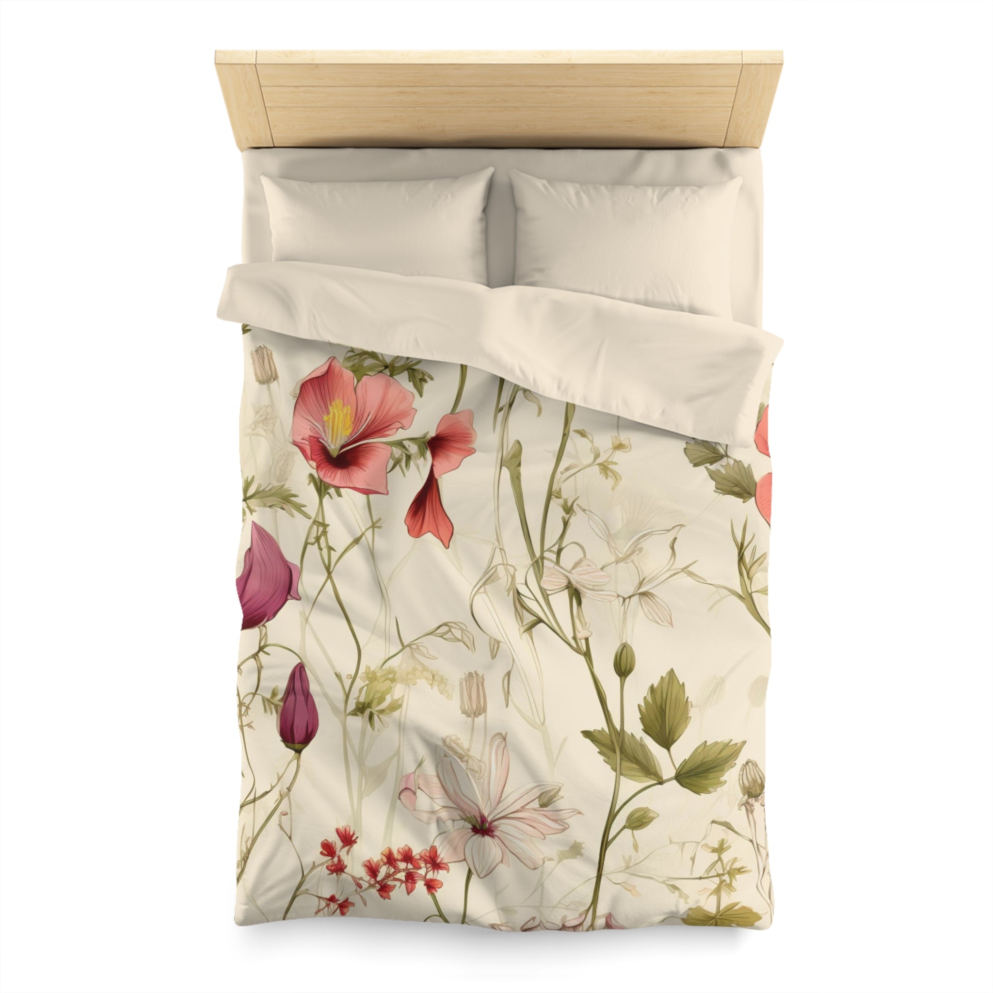 Floral Duvet Cover | Beige, Pink, Sage Green Bedding Duvet Cover