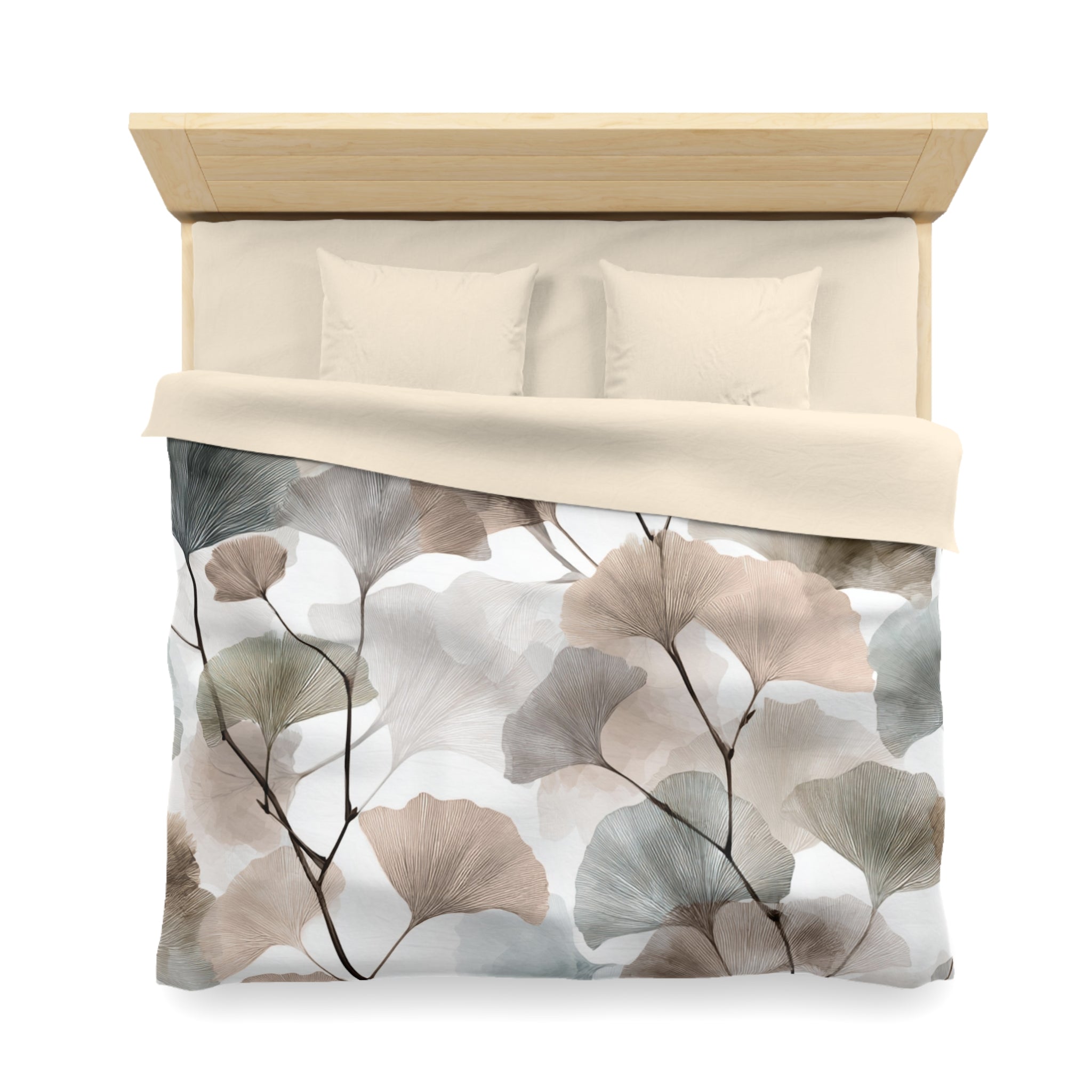 Floral Duvet, Pillow Cover | White Beige Bedroom Decor