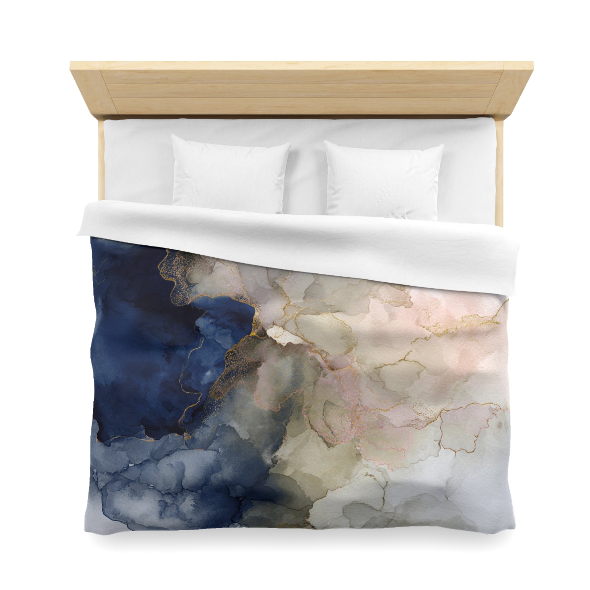Ombre Duvet, Pillow Cover | Navy Beige Bedroom Decor