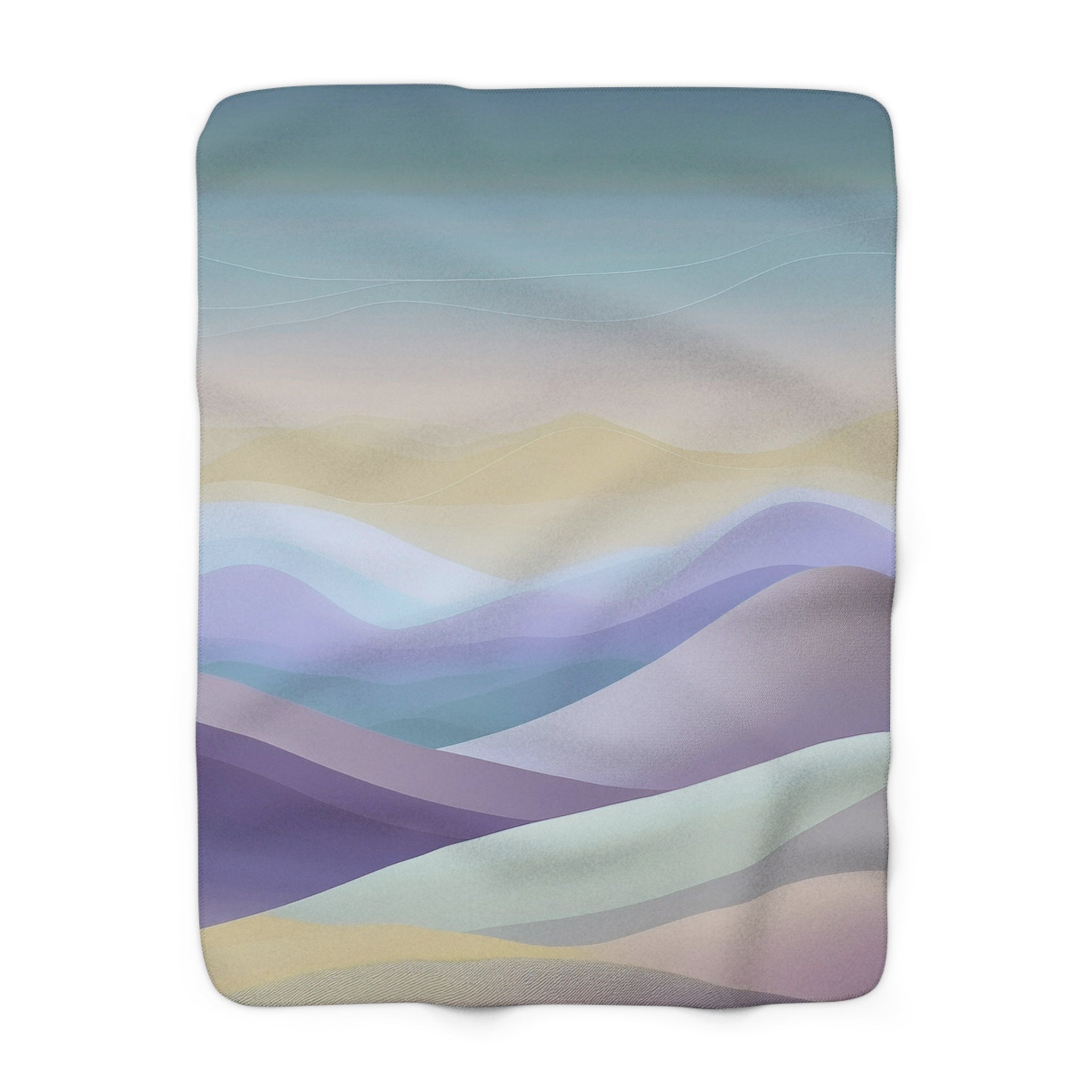 Abstract Landscape Throw Blanket | Pastel Purple Yellow