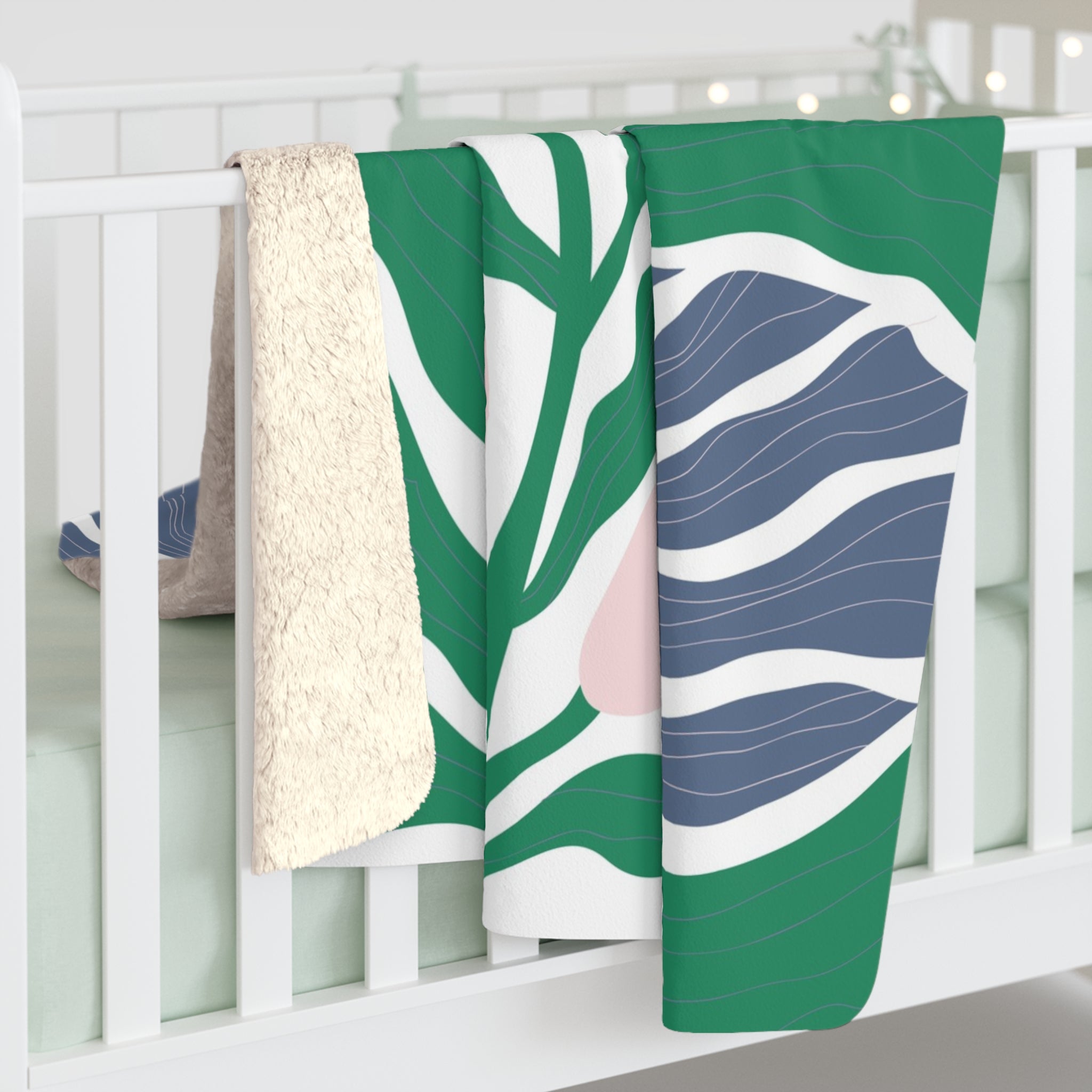 Abstract Throw Blanket | Matisse Green Blue Pink