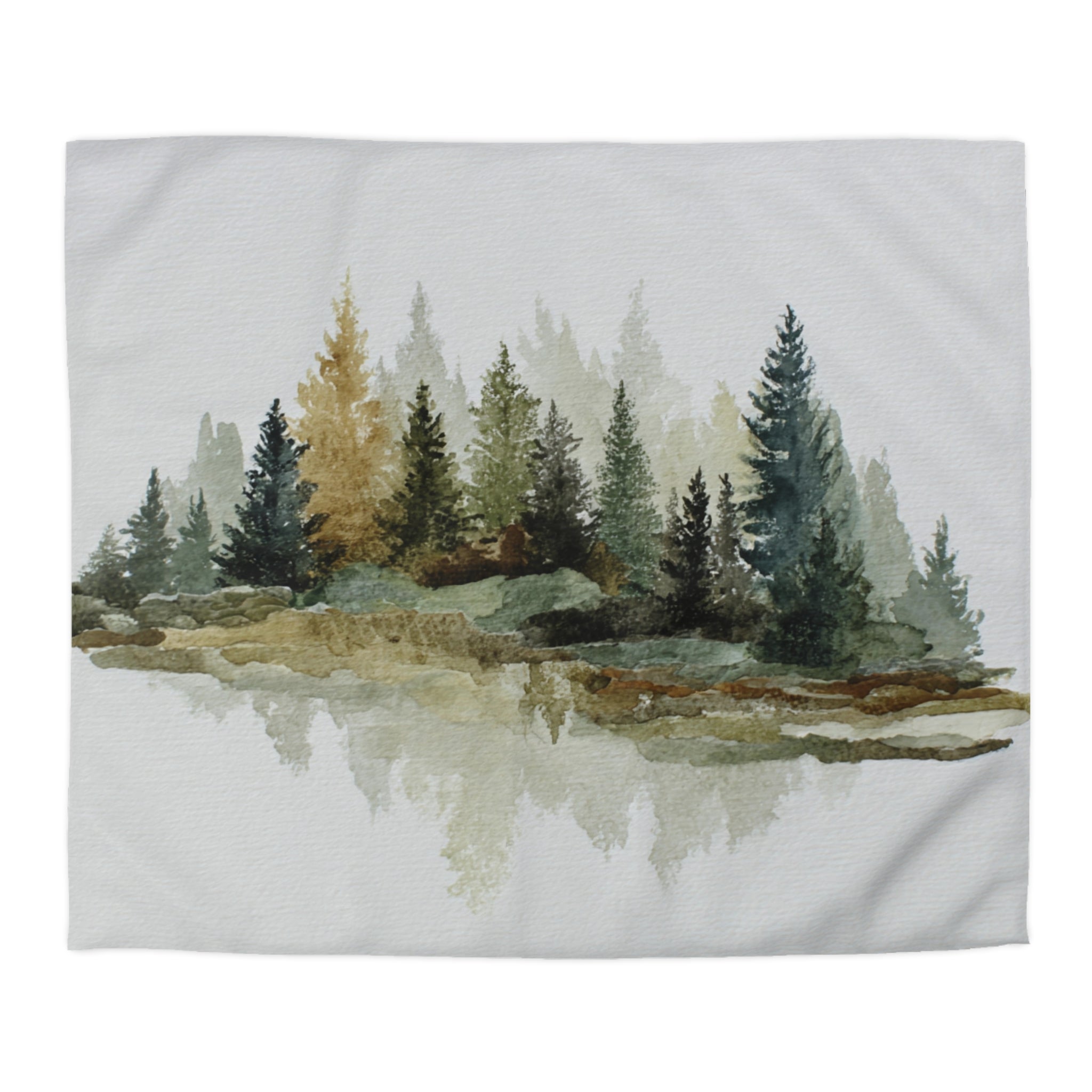 Nature Duvet, Pillow Cover | White Green Bedroom Decor