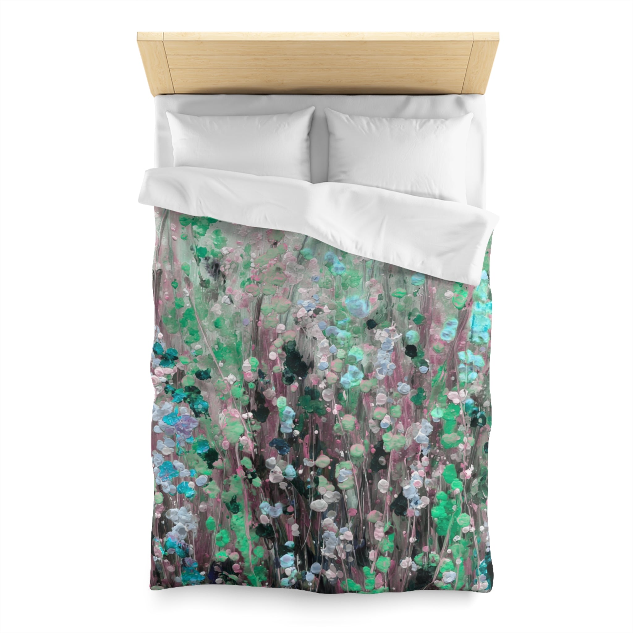 Floral Duvet, Pillow Cover | Mint Grey Bedroom Decor