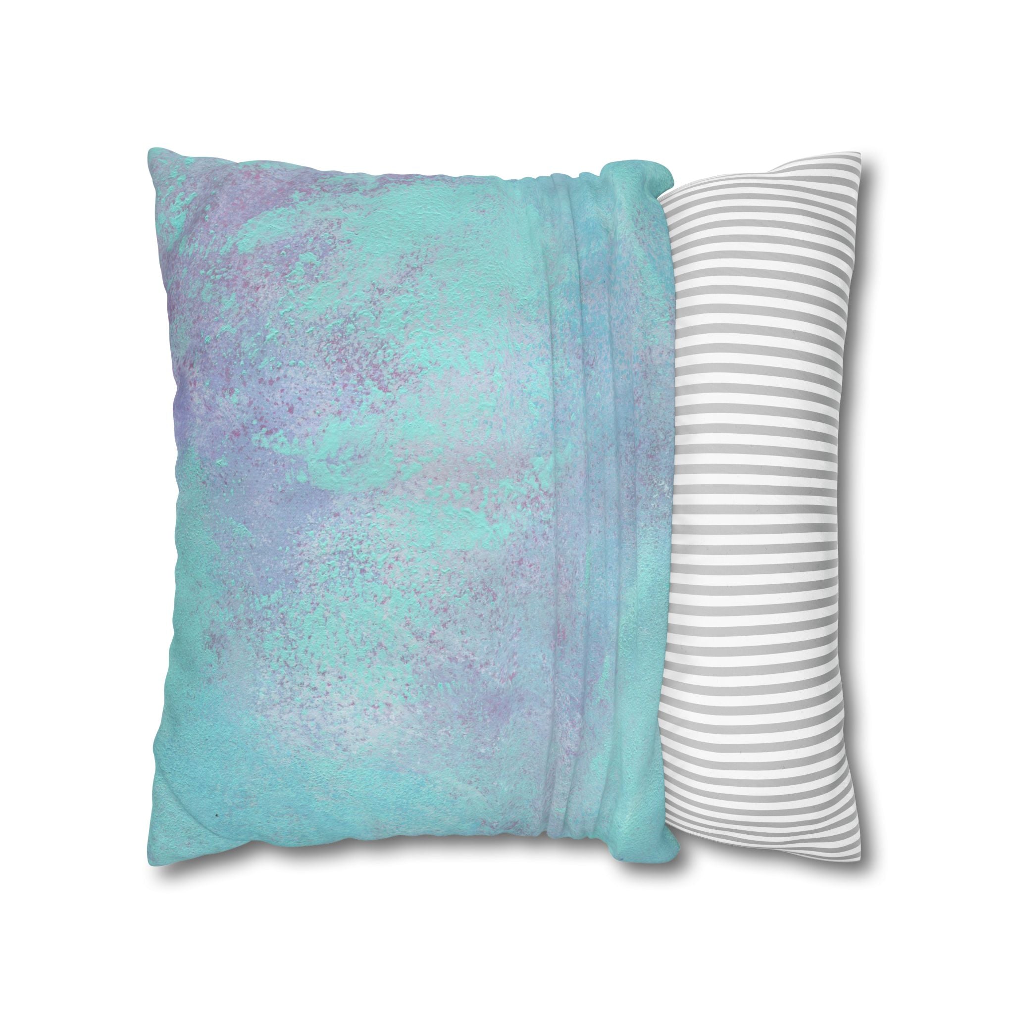 Square Poly Canvas Pillowcase | Mint Teal Turquoise, Lavender