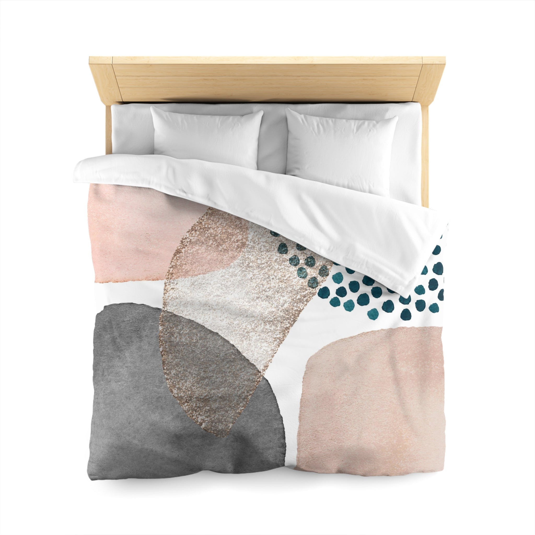 Boho Duvet Cover | Modern Blush Pink, White Beige, Grey Blue Bedding