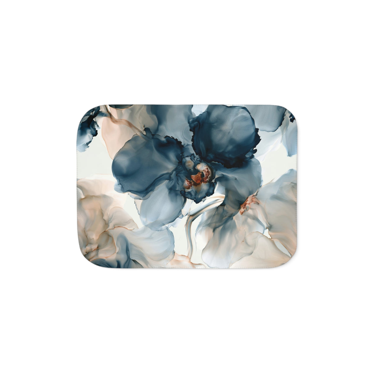 a square tray with a painting of flowers on it