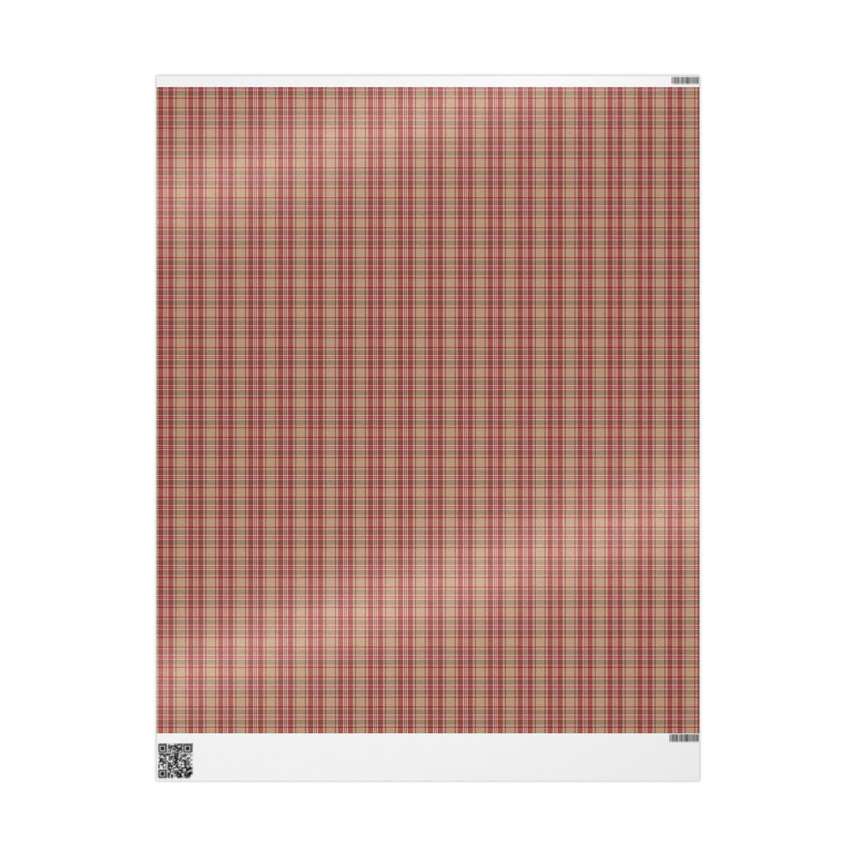 Red Tan Tartan Plaid Christmas Wrapping Paper, Gift Wrap