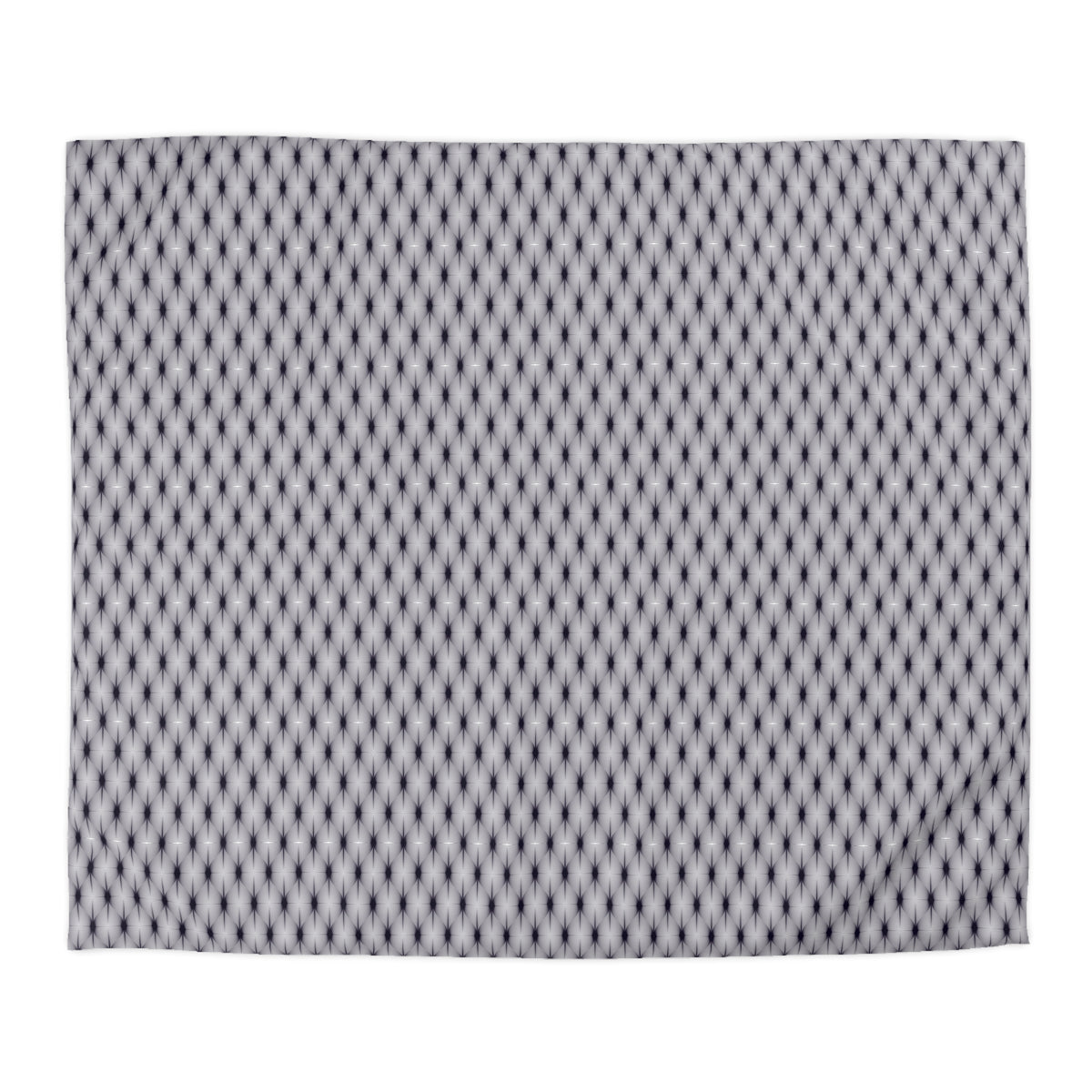 a rectangular fabric with a repeating diamond pattern in shades of gray and white.