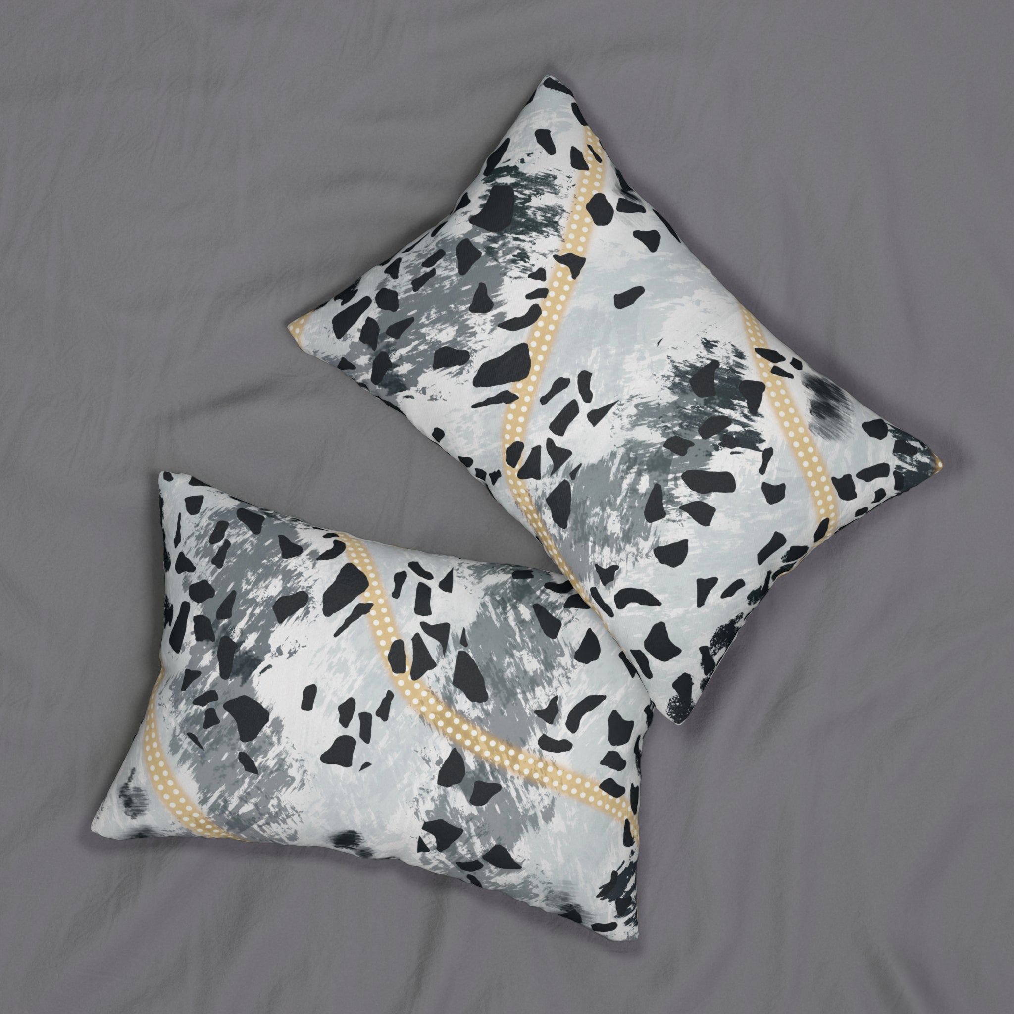 Abstract Lumbar Pillow | Black Grey, Beige