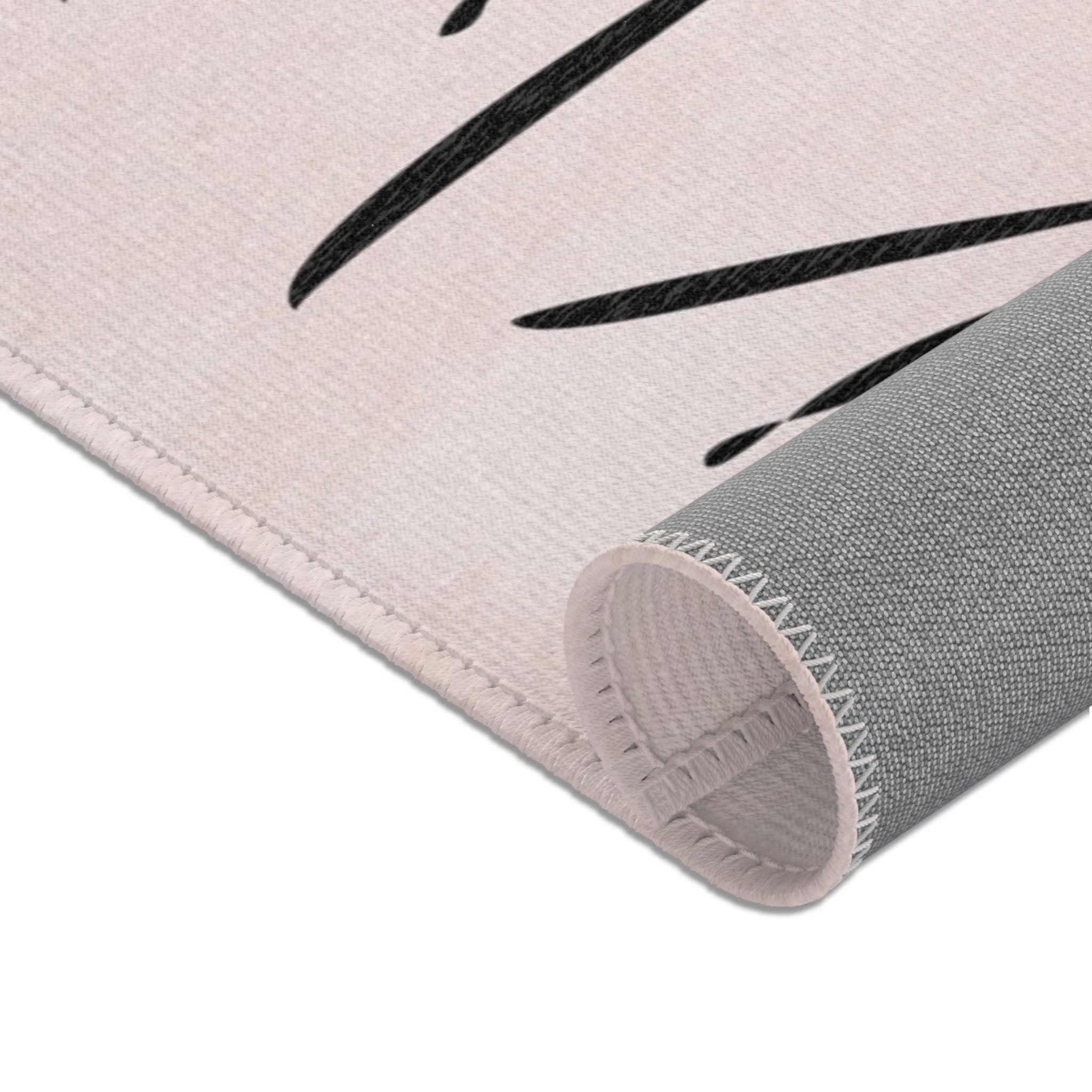 Abstract Area Rug | Blush Pink Grey Watercolor