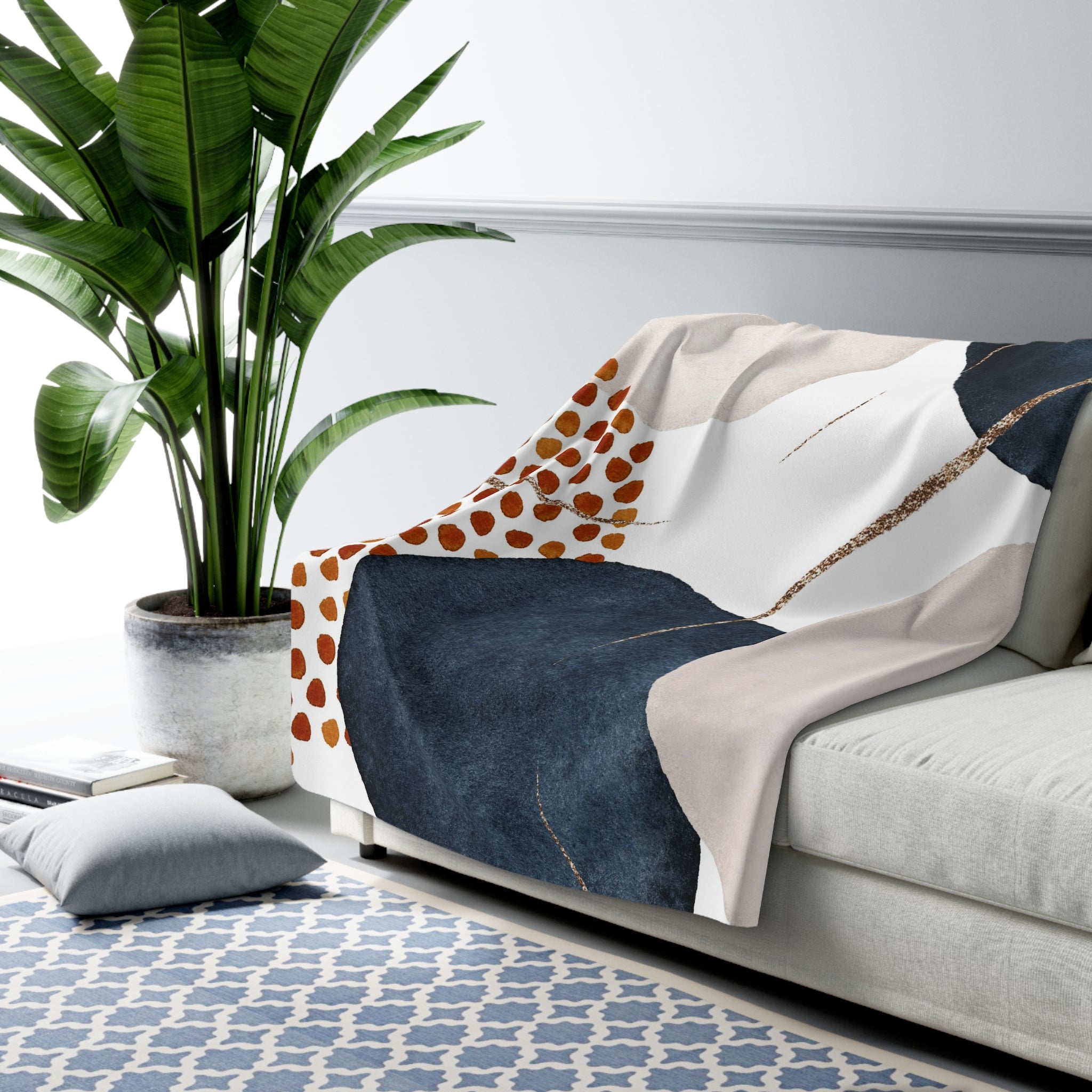 modern abstract cozy blanket