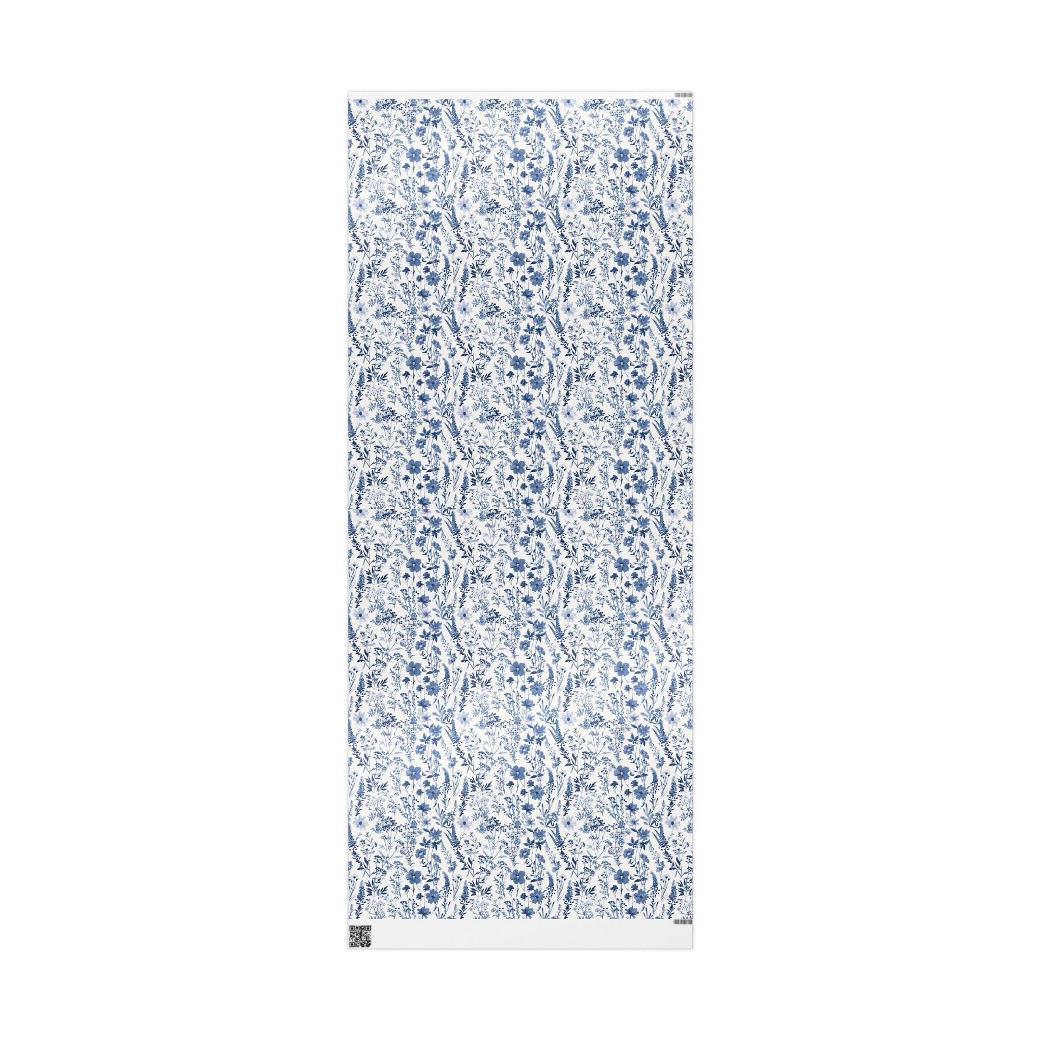 Floral Wrapping Papers, Blue Wildflowers Botanical Gift Wrapping for the Holidays, Birthdays