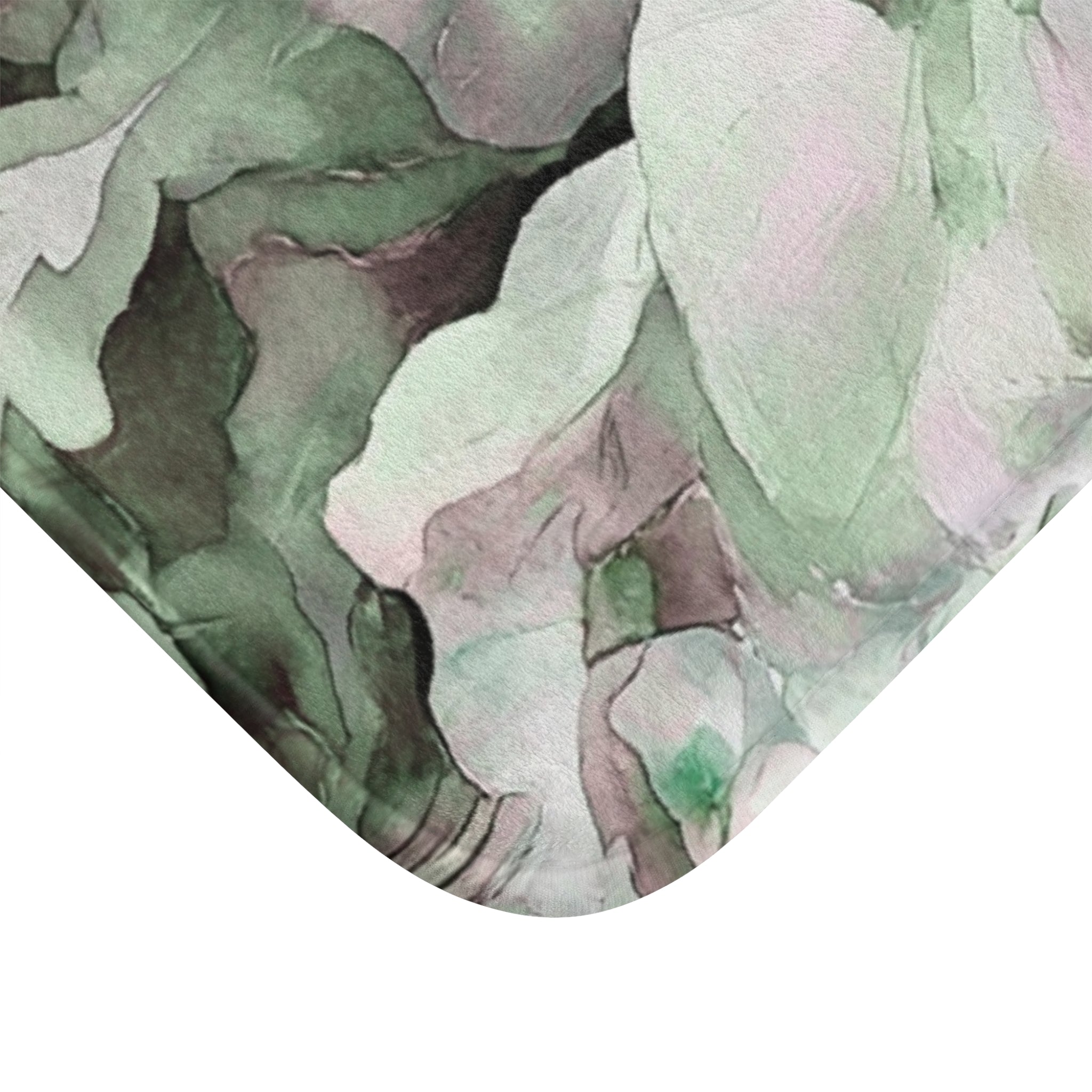 Abstract Bath Mat | Green Grey Watercolor Kitchen Mat