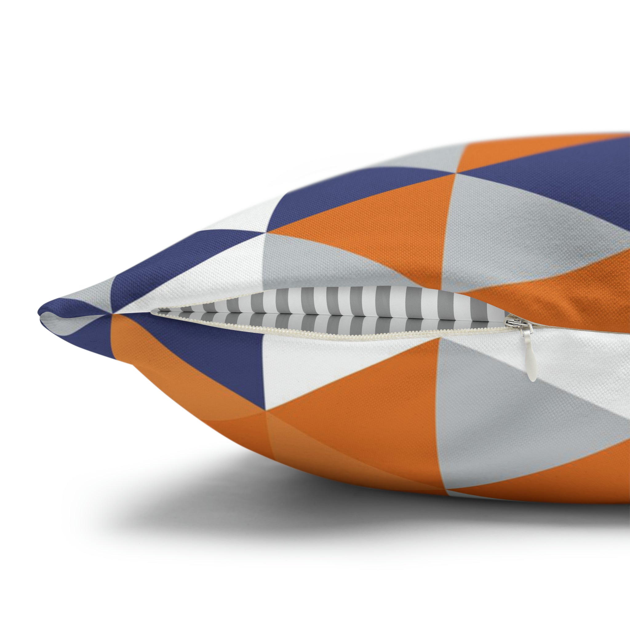 Abstract Pillow Cover | Orange Blue White Gray Geometric