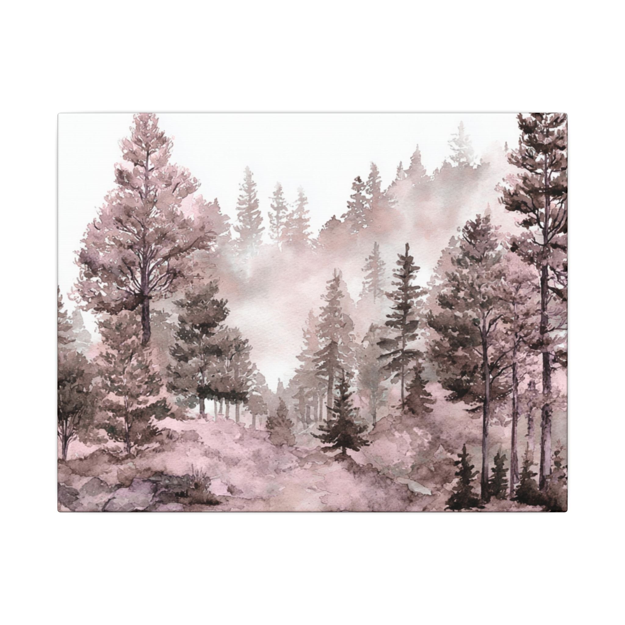 Canvas Wall Art | Pink Nature, Forest Wall Artwork
