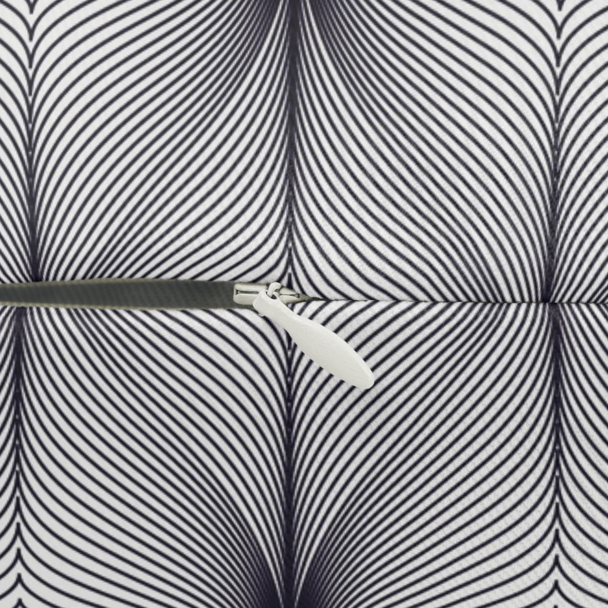 Navy White Deco Linework Lumbar Pillow 14x20, Op Art Accent Pillow