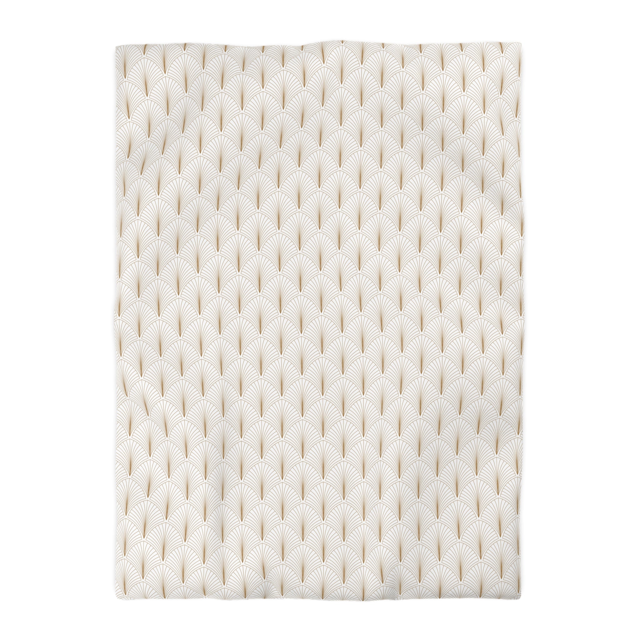 a square with a repeating pattern of gold and white geometric shapes, creating a visually striking and symmetrical design.