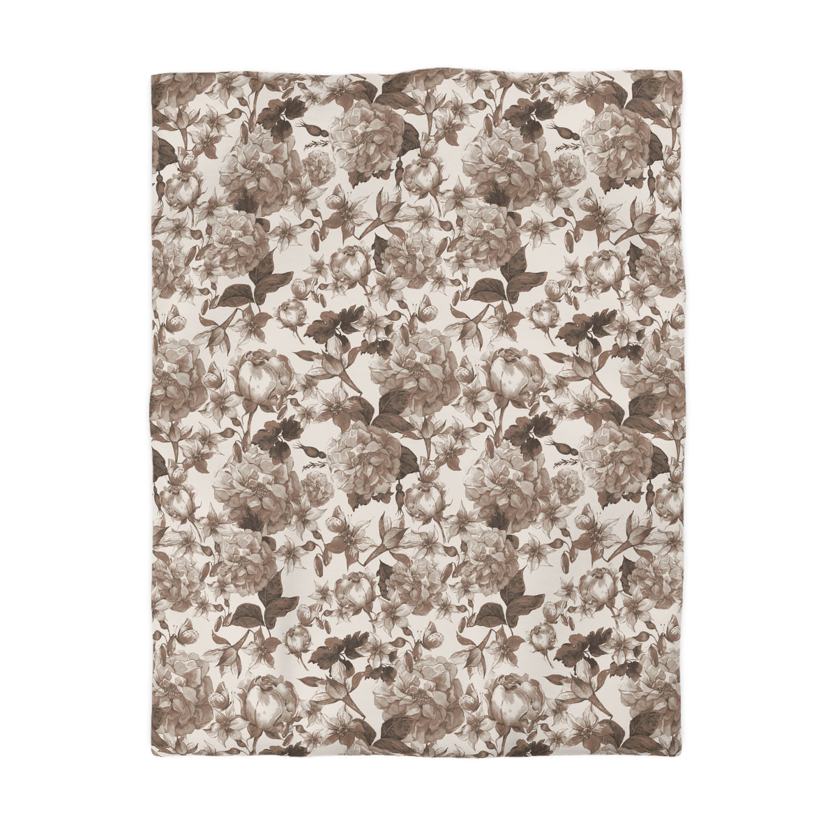 a repeating floral pattern in shades of brown and beige, creating a visually appealing and textured design.
