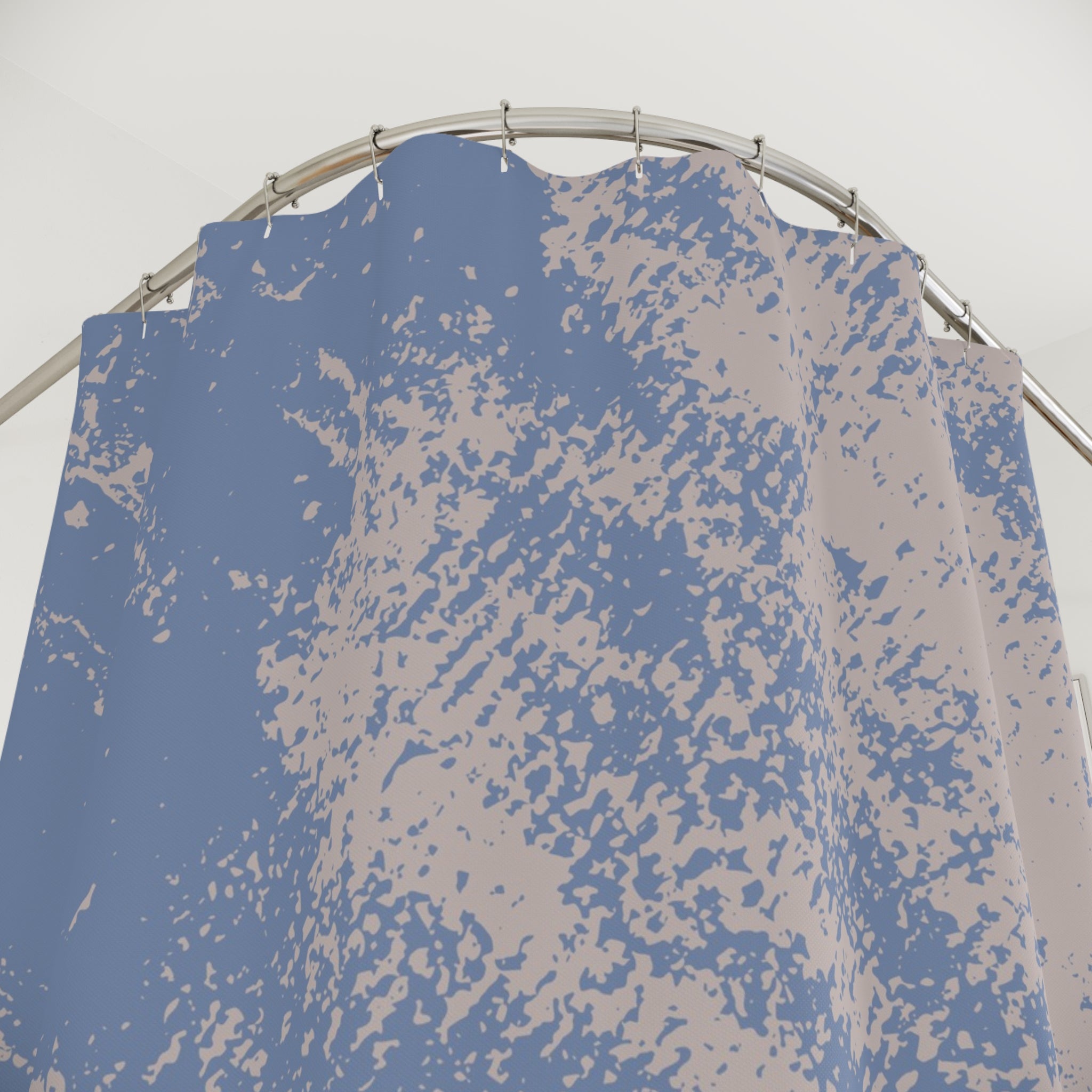 Abstract Shower Curtain | Dusty Blue, Beige