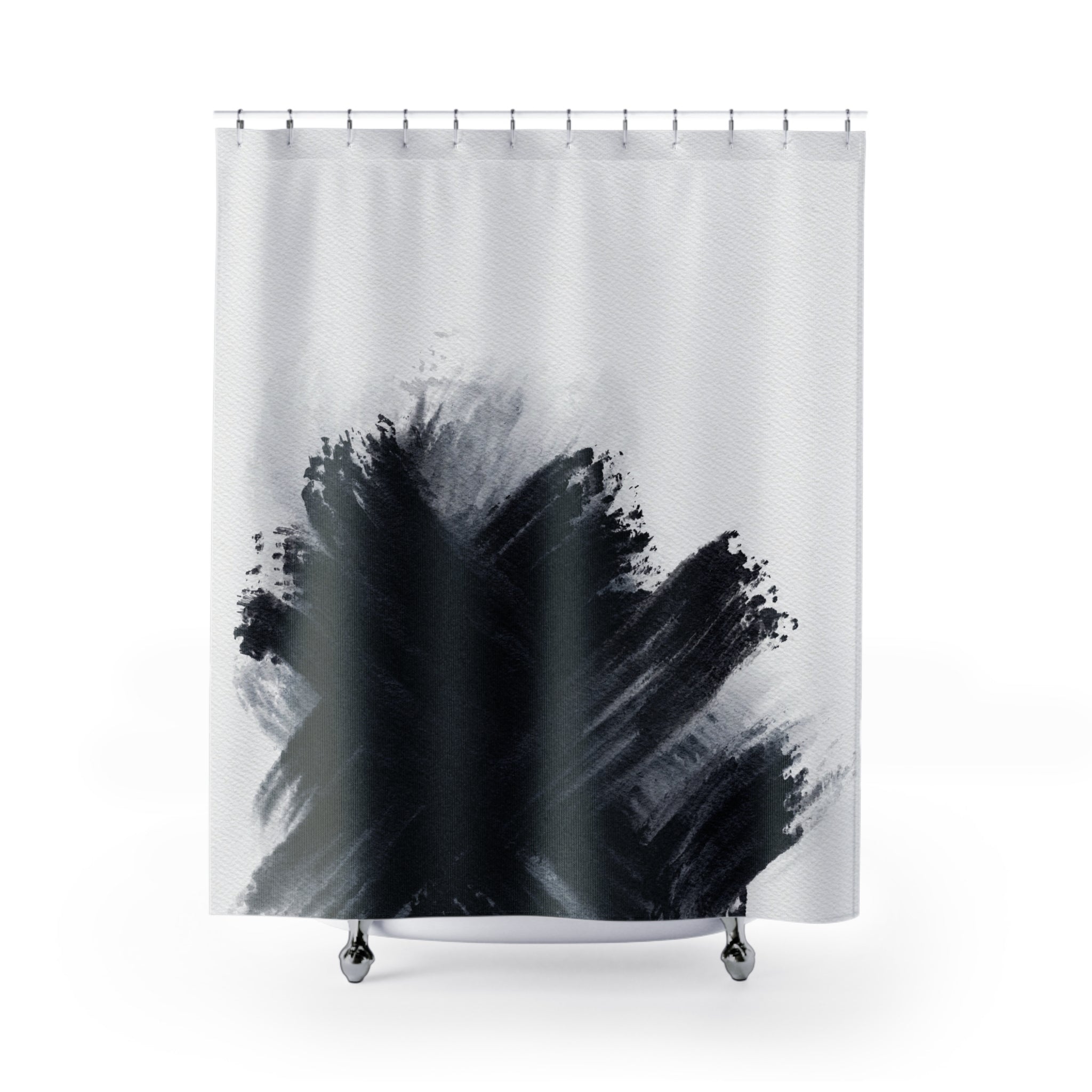 Abstract Shower Curtain | Grey Watercolor Minimalist