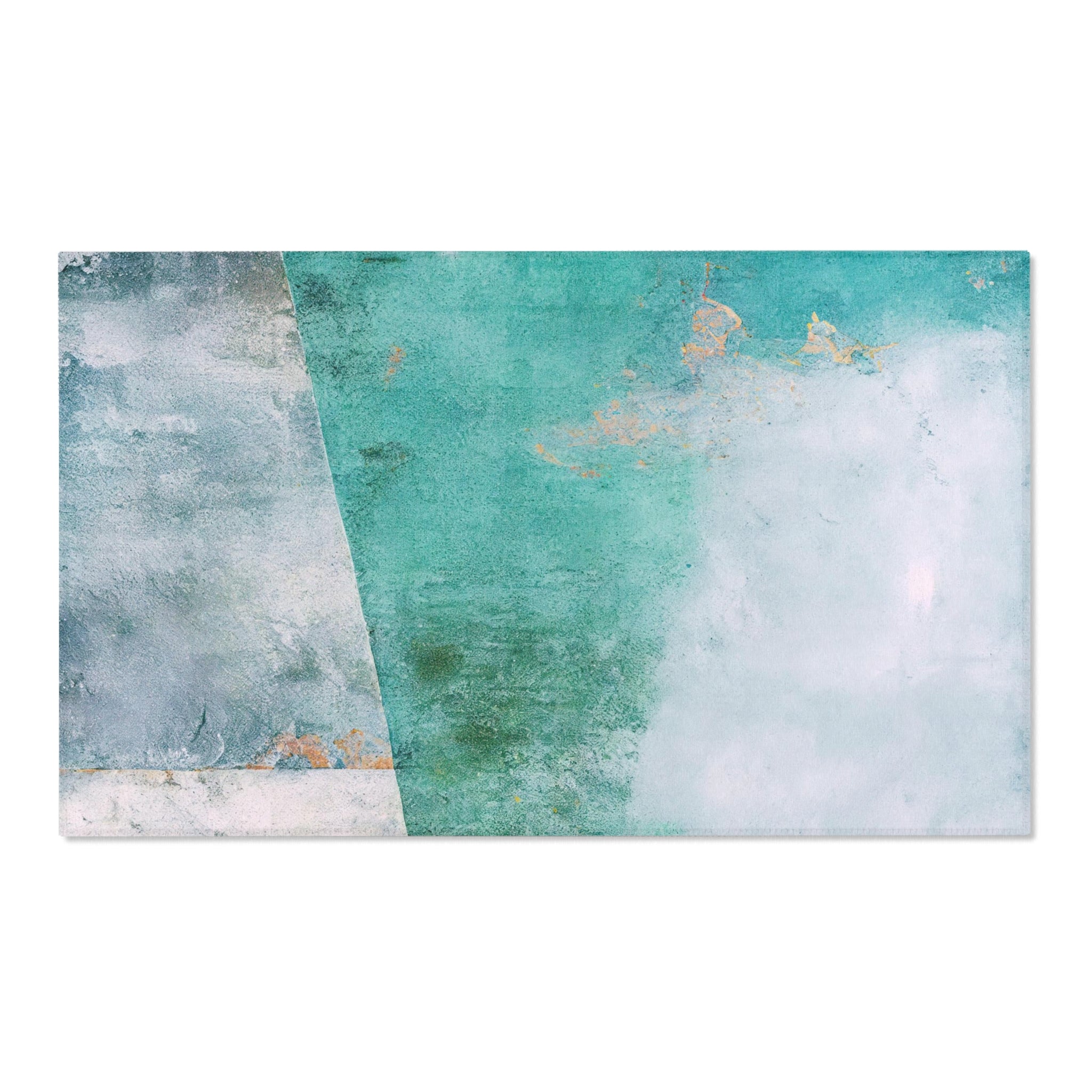 Abstract Large Area Rug | Rustic Sage, Mint Green, Fade Blue