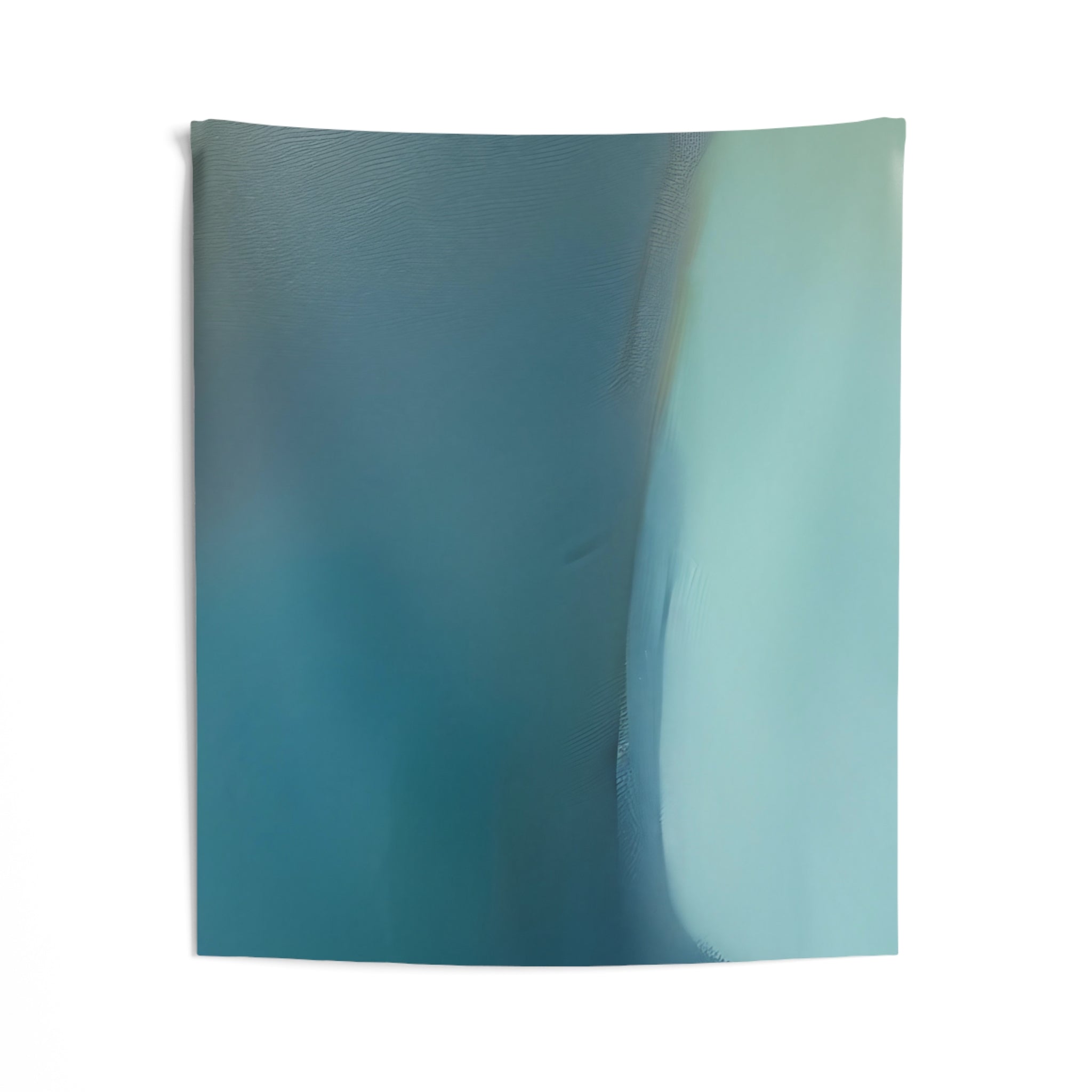 Abstract Wall Hanging Fabric Tapestry; Teal Blue Watercolor