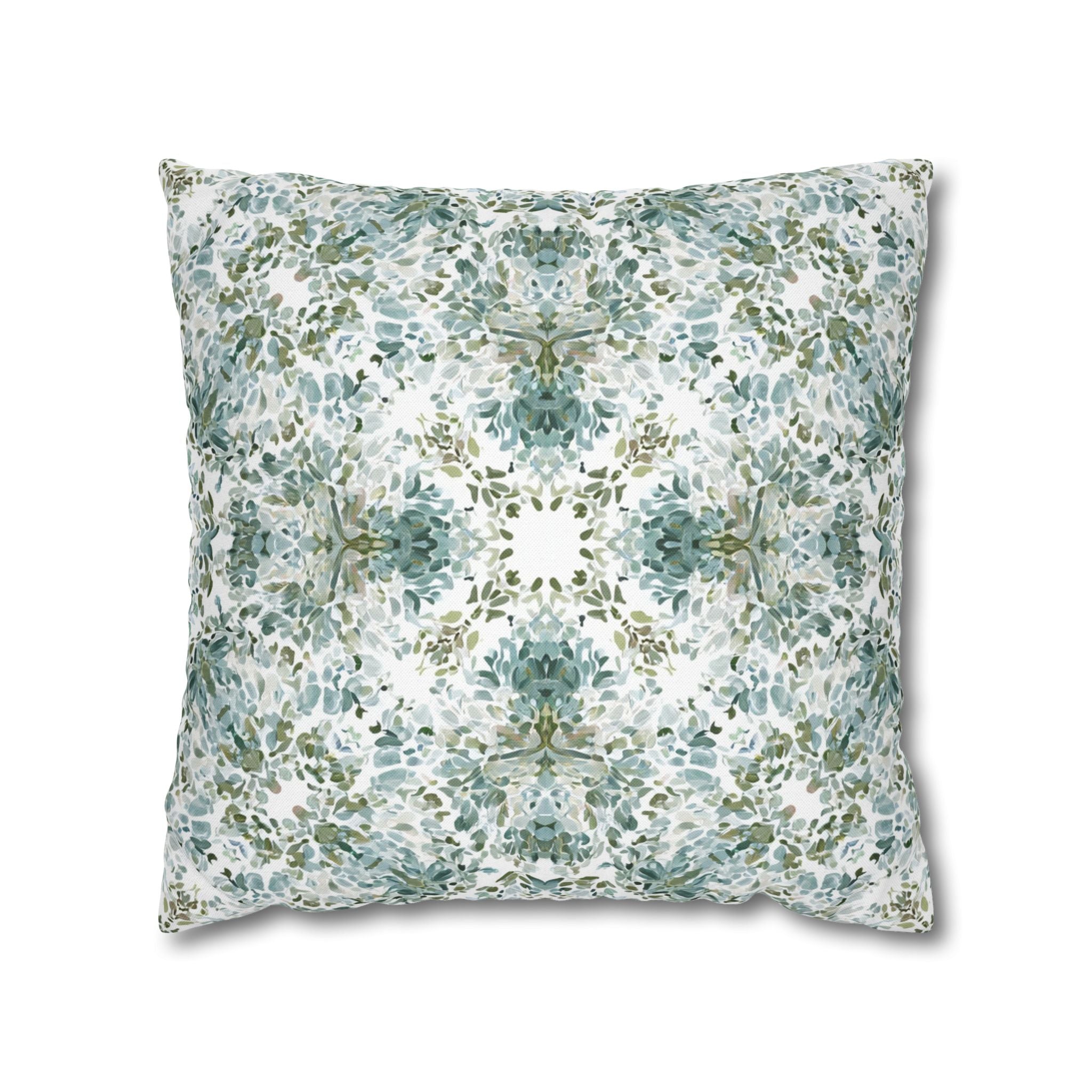 Kleidoscope Art Throw Pillow Cover | Blue Taupe Abstract Watercolor