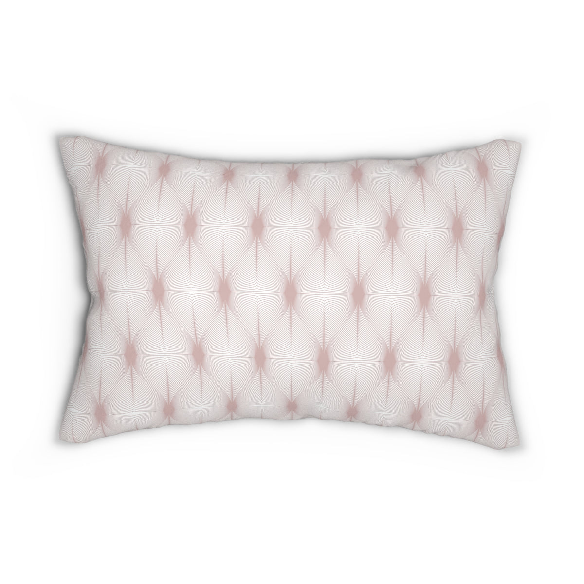 Blush Pink Deco Linework Lumbar Pillow 14x20, Pastel Accent Pillow