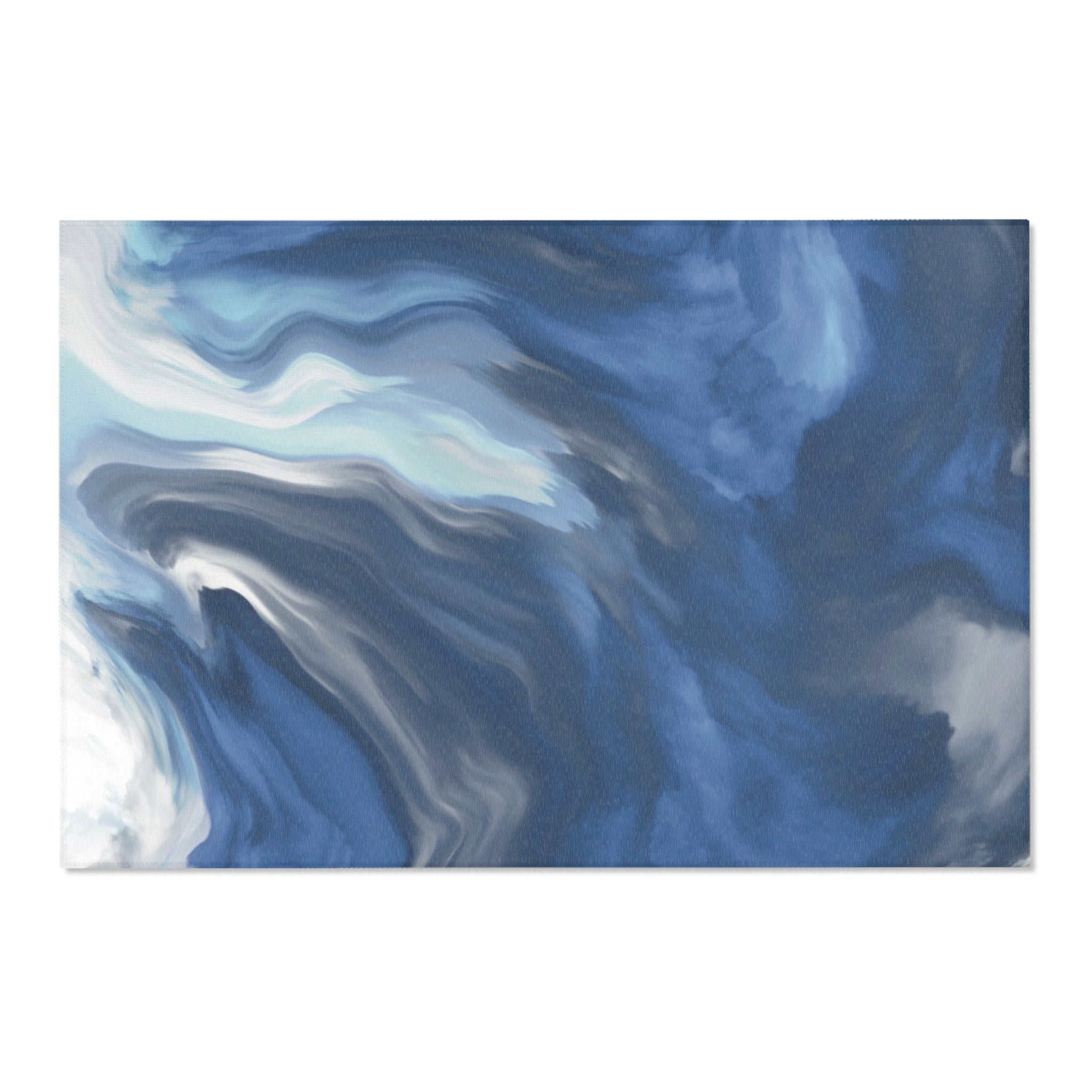 Abstract Area Rug | Blue Grey Watercolor Artsy Rug
