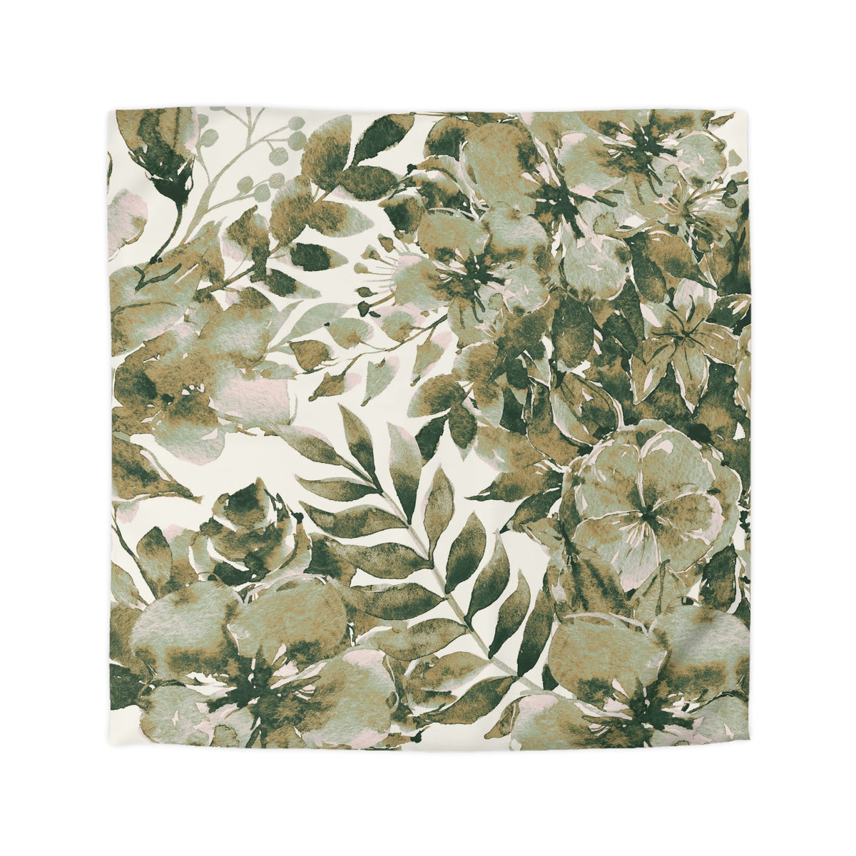 a collage of various floral and leaf patterns in shades of green and brown, creating a visually appealing and intricate design.