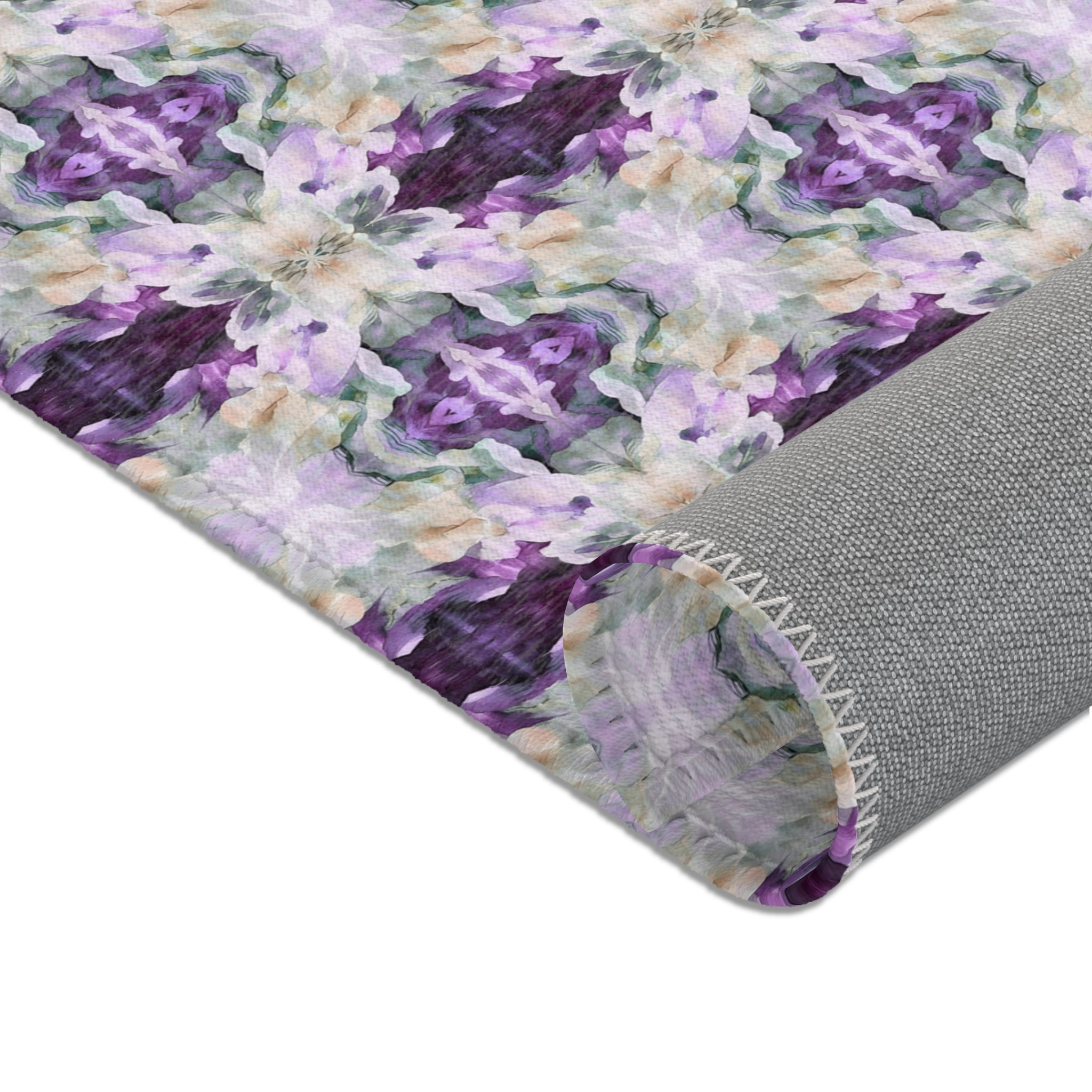 Abstract Large Area Rug | Purple Symmetry Watercolor Rug